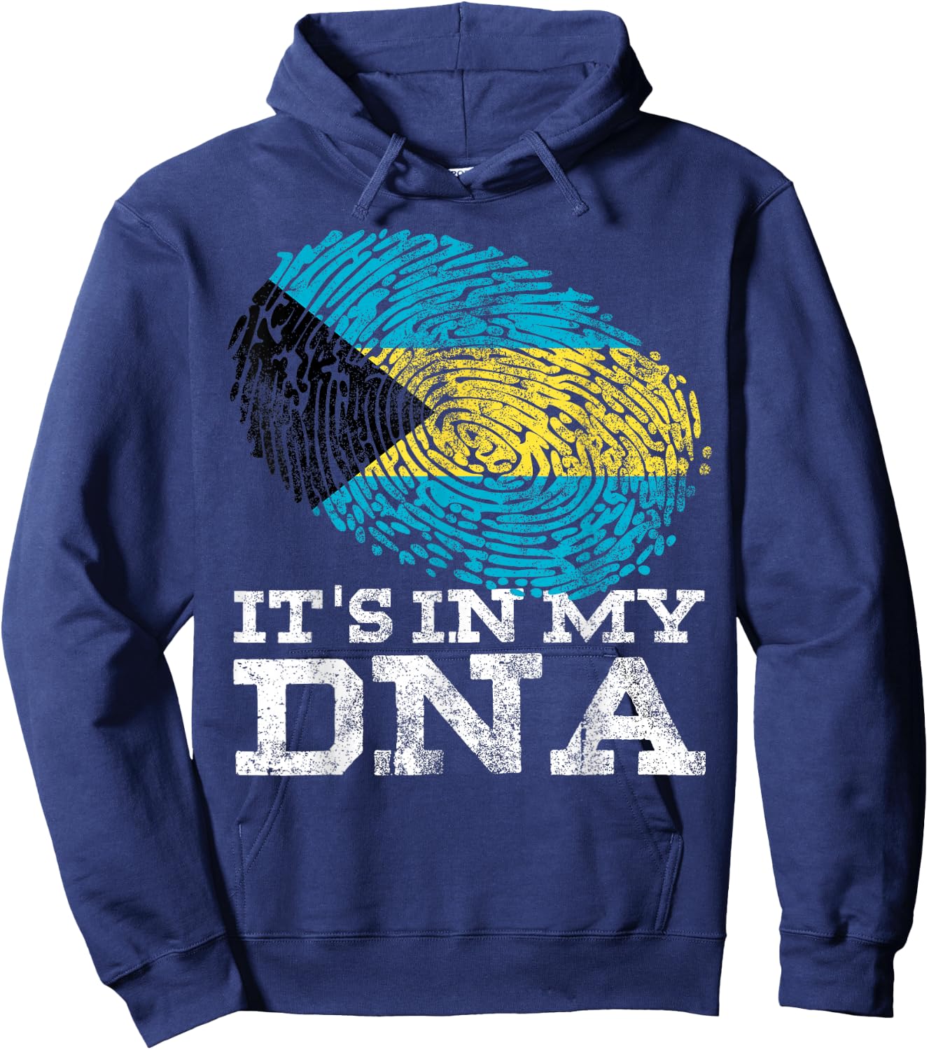 It's in My DNA Bahamian Gifts Fingerprint Proud Bahamas Flag Hoodie - Hoodie | Navy