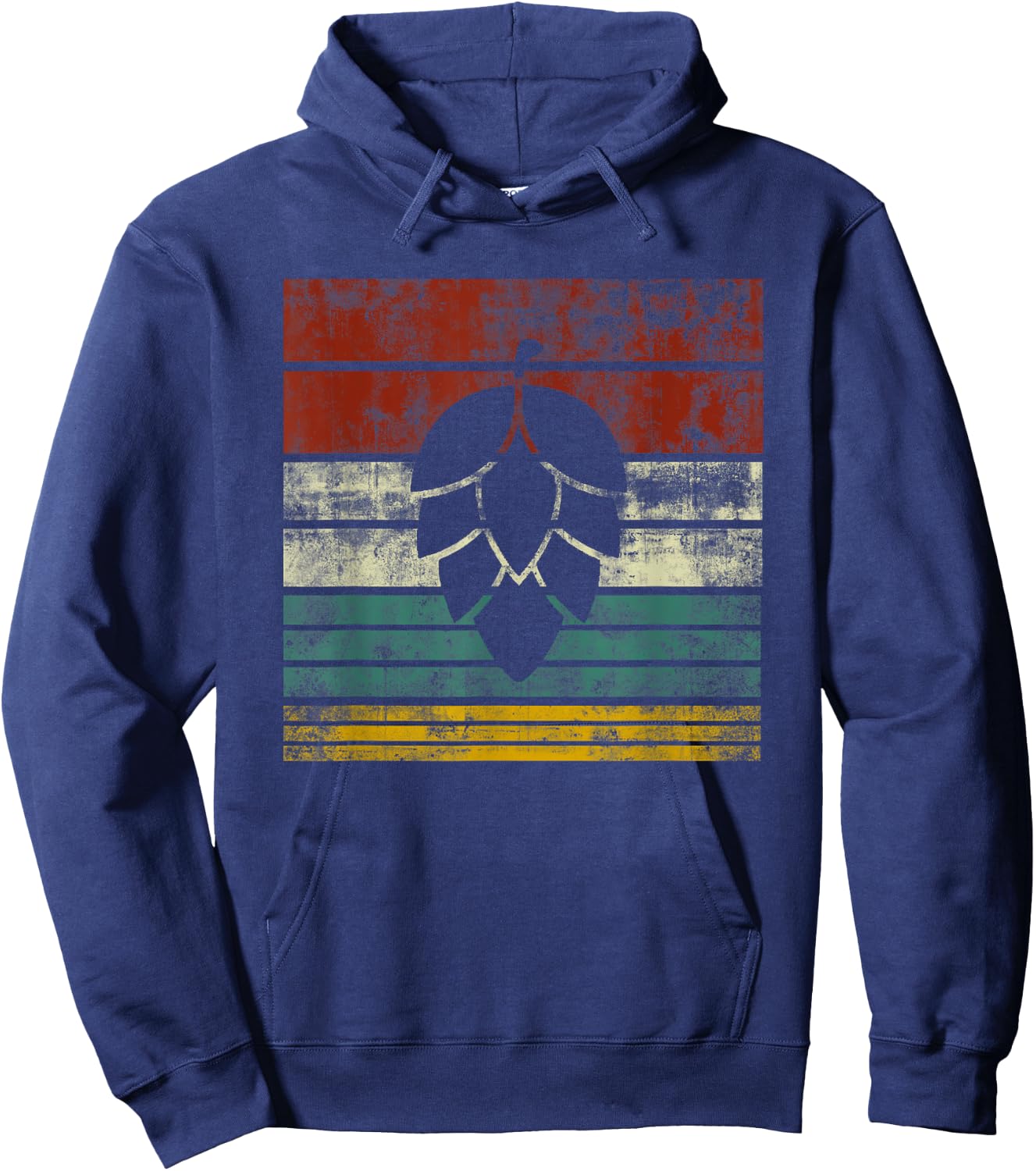 Vintage Hop Leaf Shirt Home Brewers & Lovers of Hoppy Beer Hoodie - Hoodie | Navy