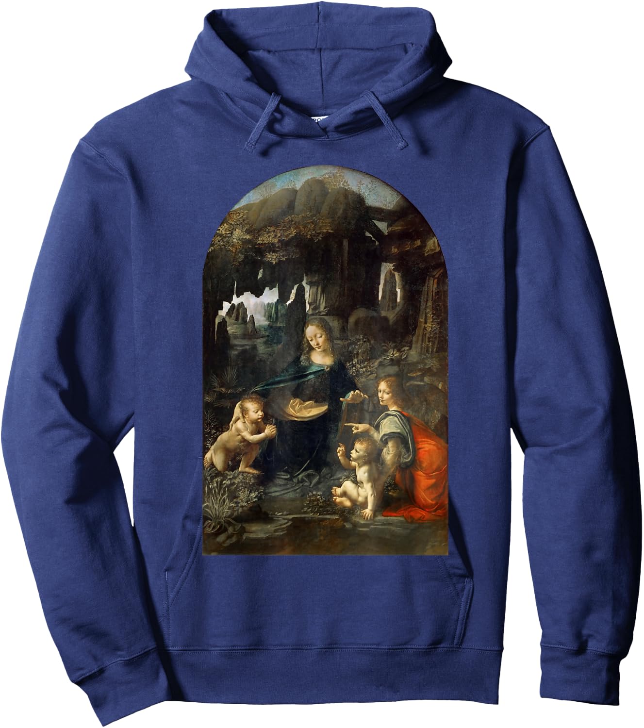 Virgin of the Rocks by Leonardo da Vinci Hoodie - Hoodie | Navy