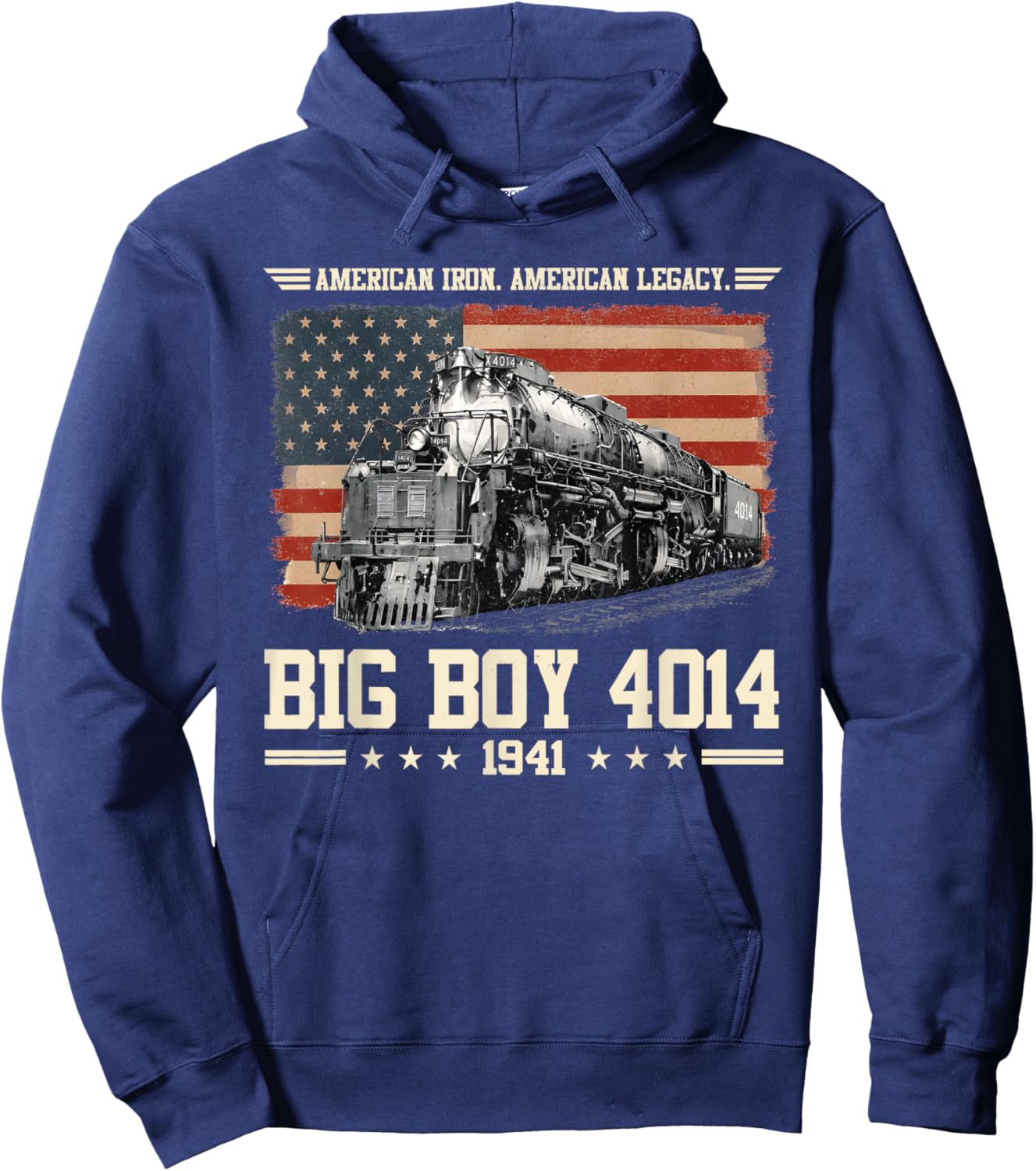 Big Boy 4014 Train USA 250th Anniversary Patriotic American Hoodie - Hoodie | Navy
