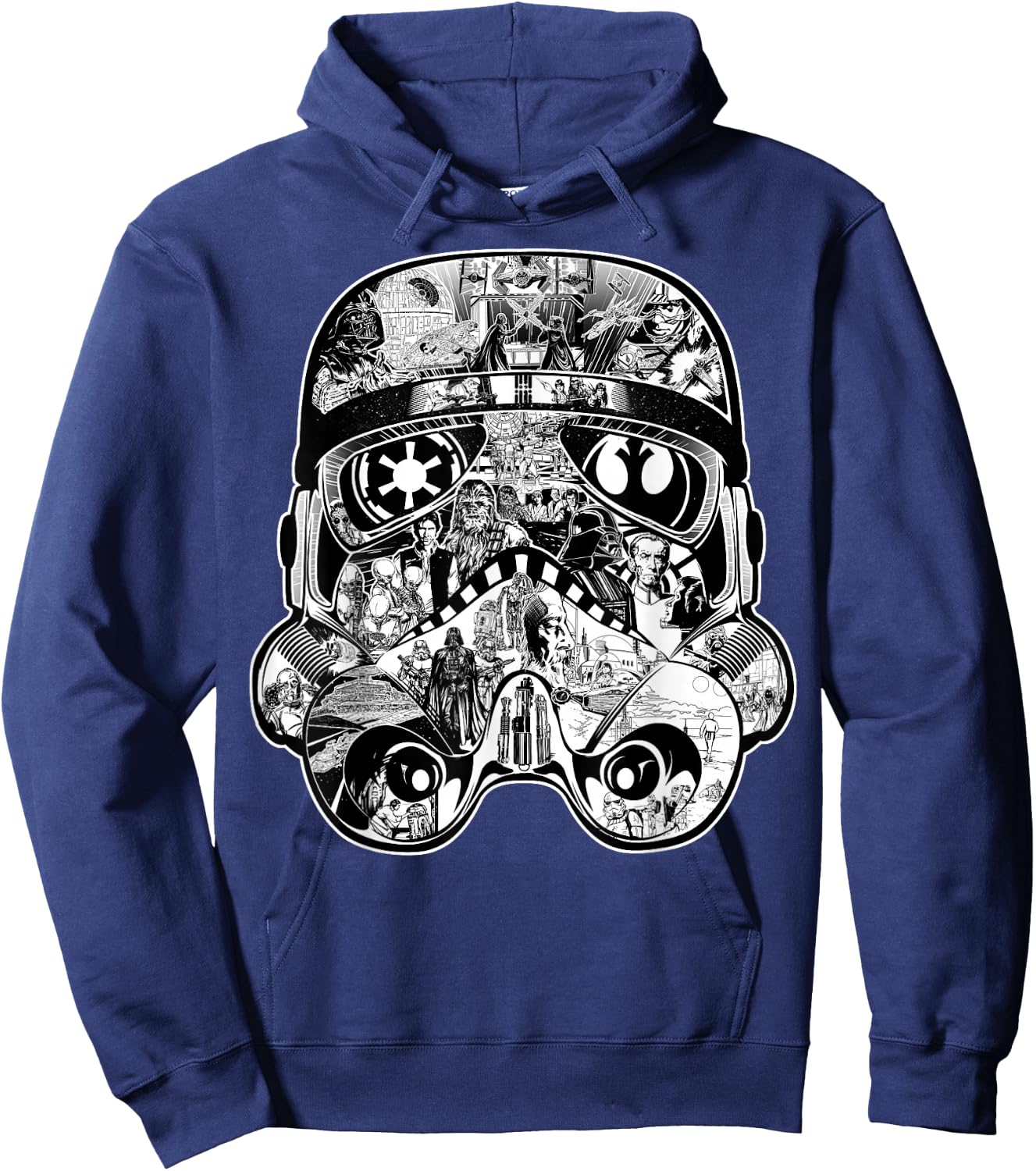 Star Wars Stormtrooper Helmet Comic Collage Graphic Hoodie - Hoodie | Navy