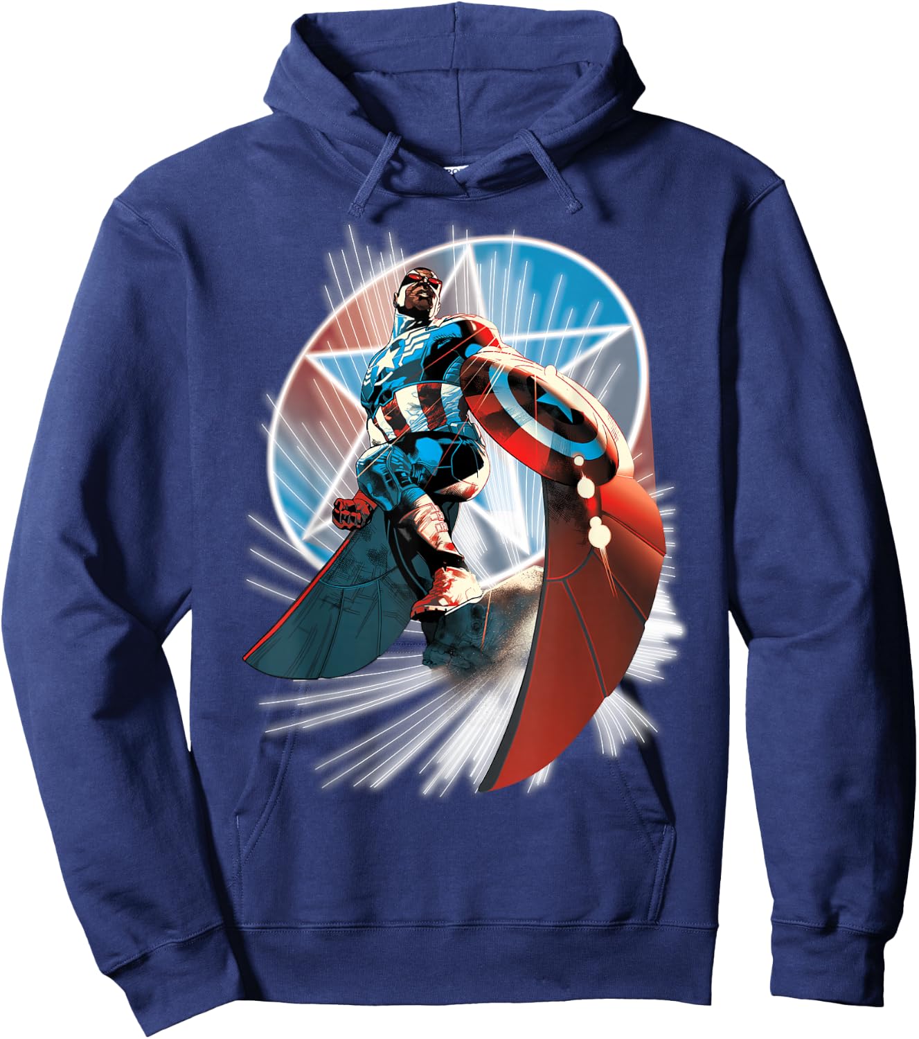 Captain America Hands Helm to Falcon Marvel Now Hoodie - Hoodie | Navy