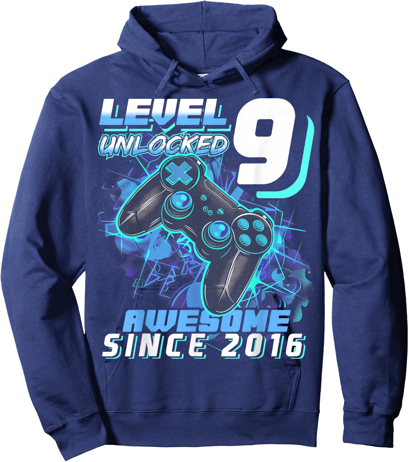 9th Birthday Boy Level 9 Gamer 9 Year Video Game Party Hoodie - Hoodie | Navy