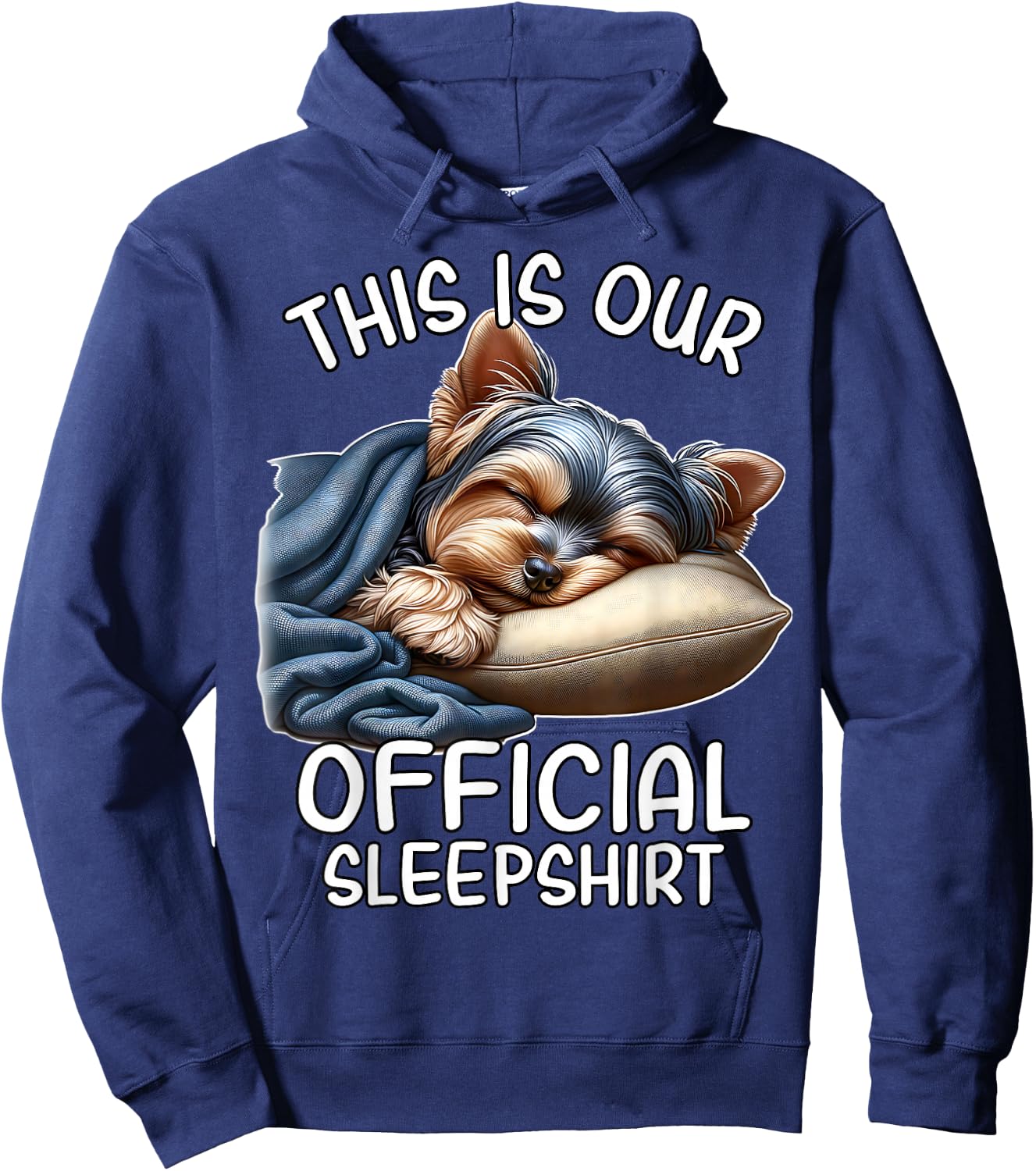 Sleeping Yorkie Lover Yorkshire Terrier Pajama Terrier Hoodie - Hoodie | Navy
