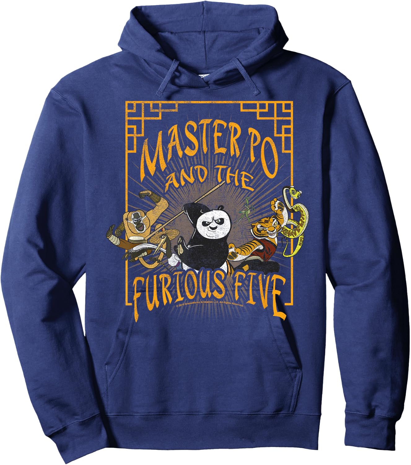 Kung Fu Panda Master Po And The Furious Five Poster Hoodie - Hoodie | Navy