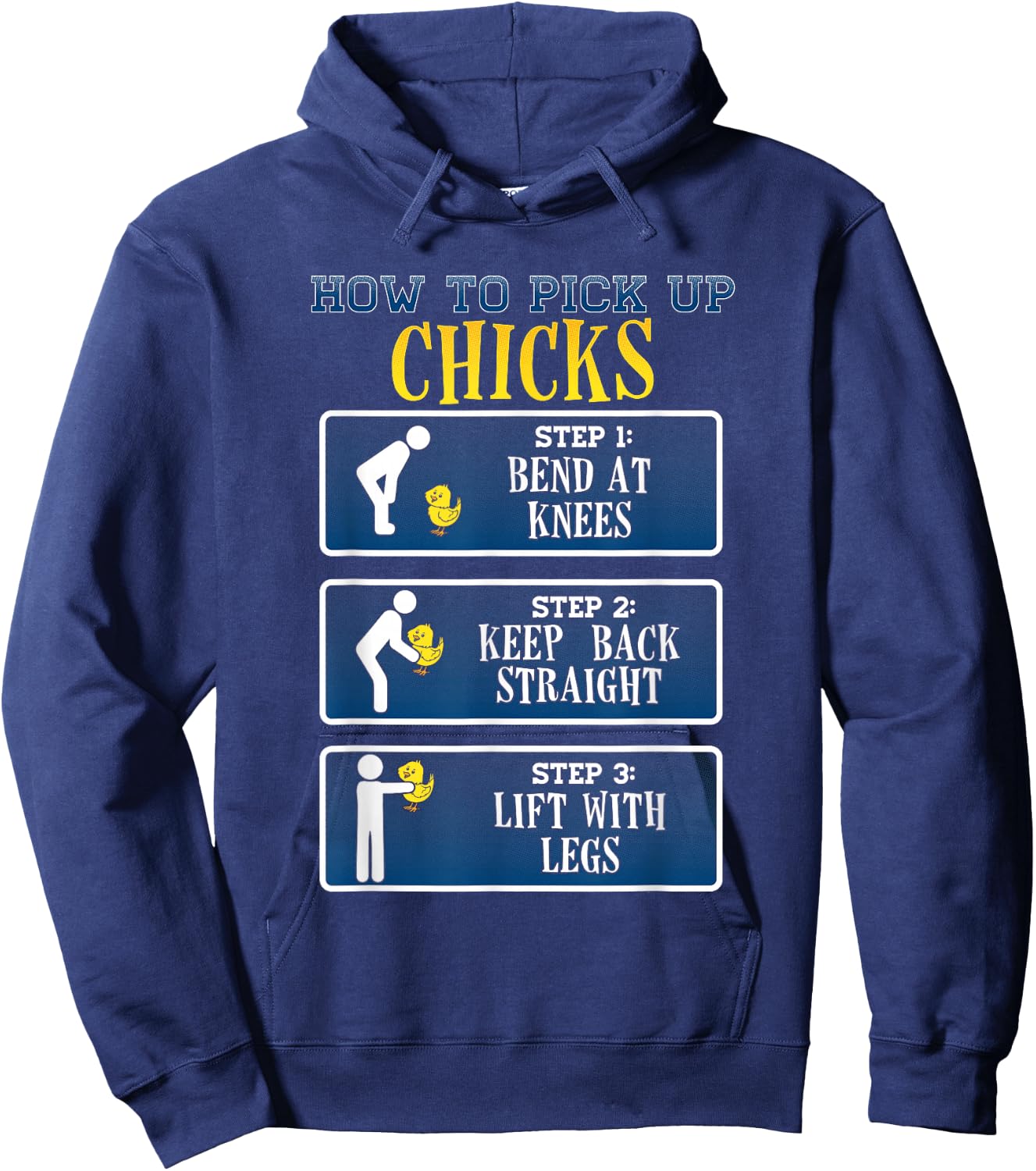 How to Pick Up Chicks - Funny Chicken Shirt Hoodie - Hoodie | Navy