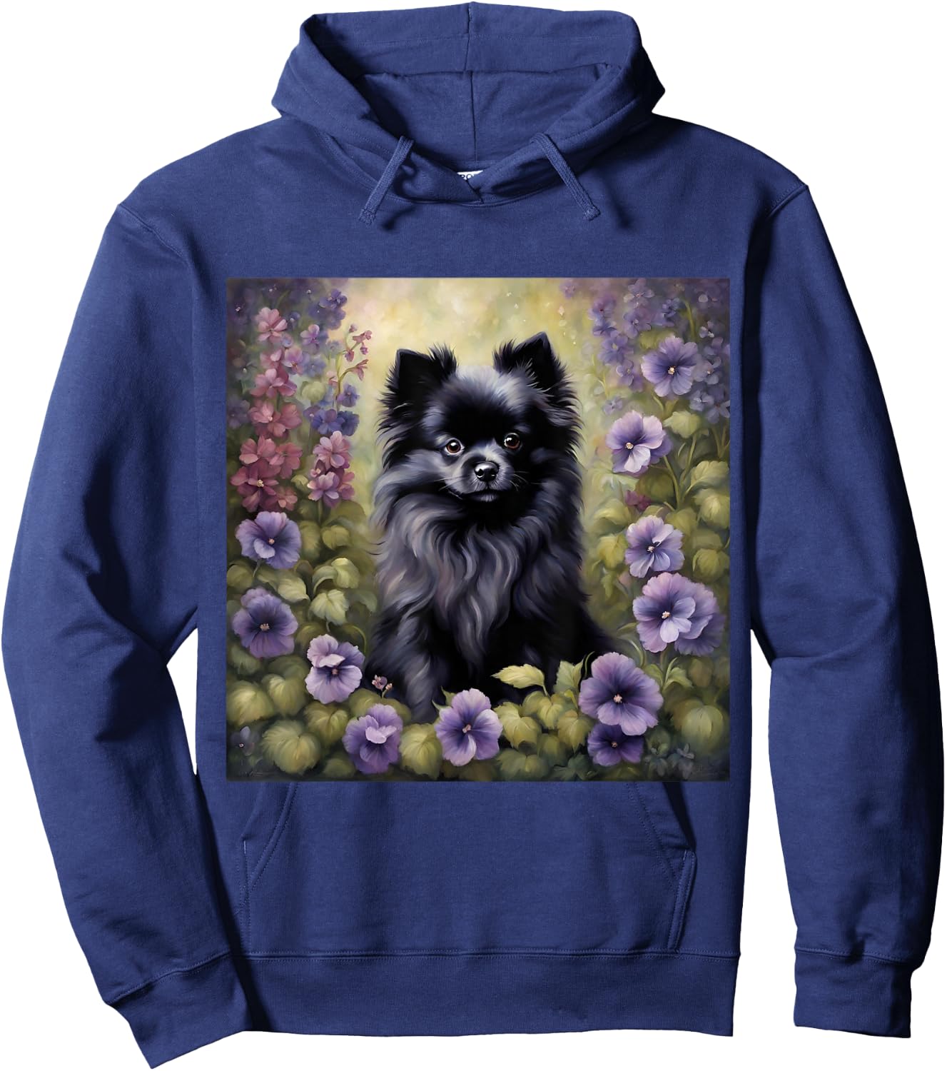 Black Pomeranian Adorable Pomeranian Garden Dog Lovers Hoodie - Hoodie | Navy