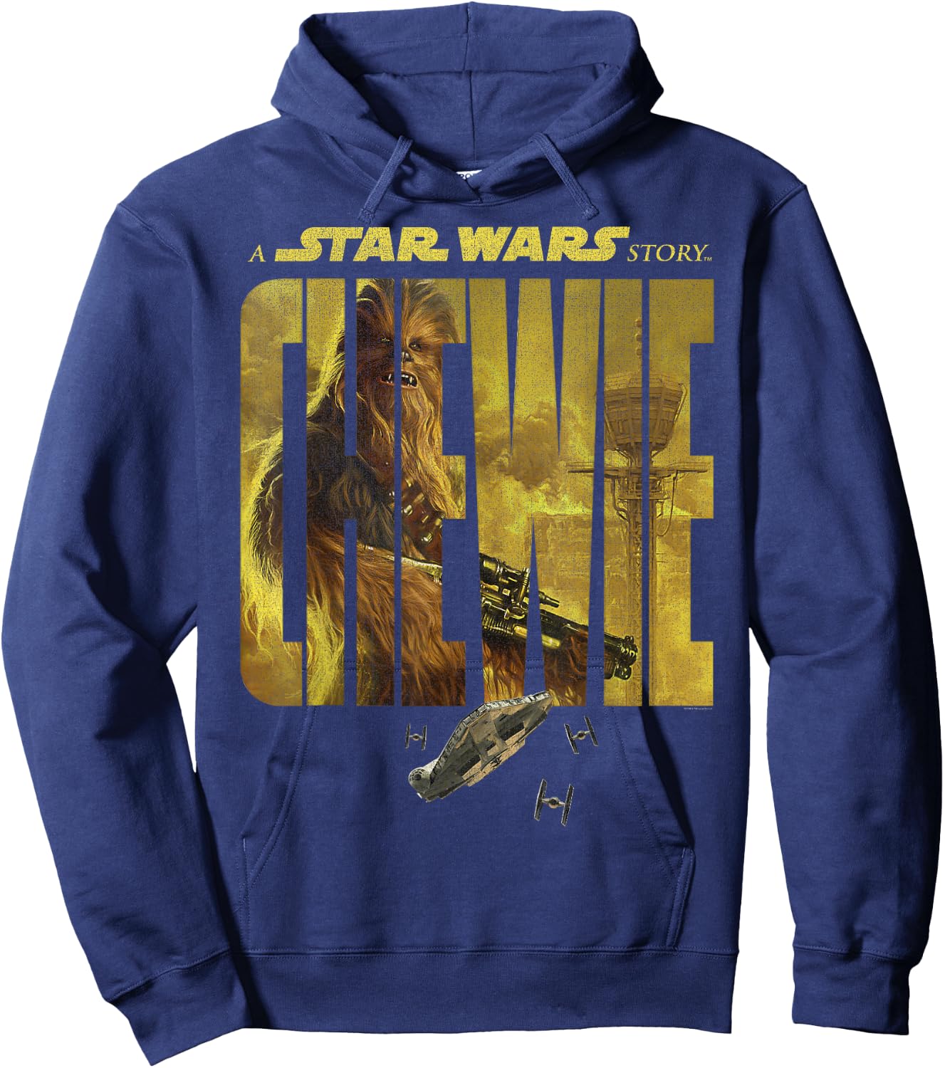 Star Wars Han Solo Story Chewie Logo Silhouette Fill Hoodie - Hoodie | Navy