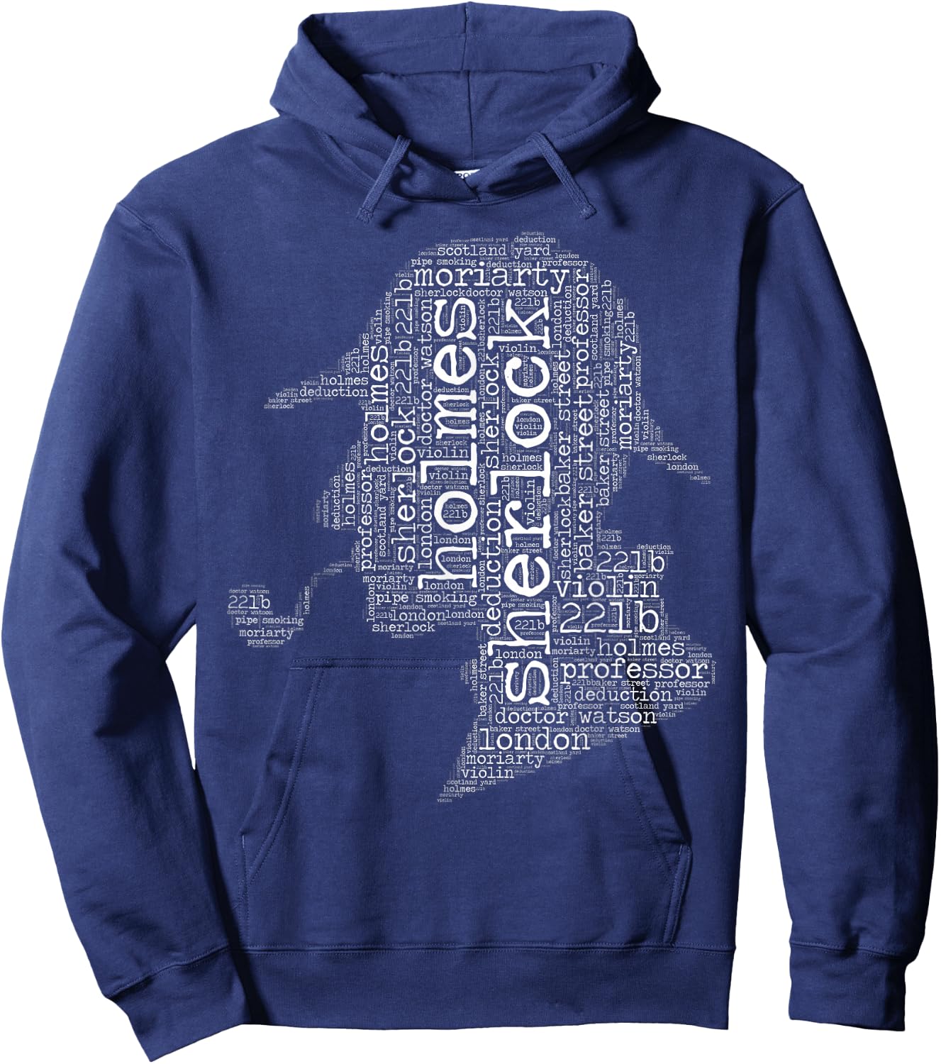 Sherlock Holmes word cloud shirt Hoodie - Hoodie | Navy