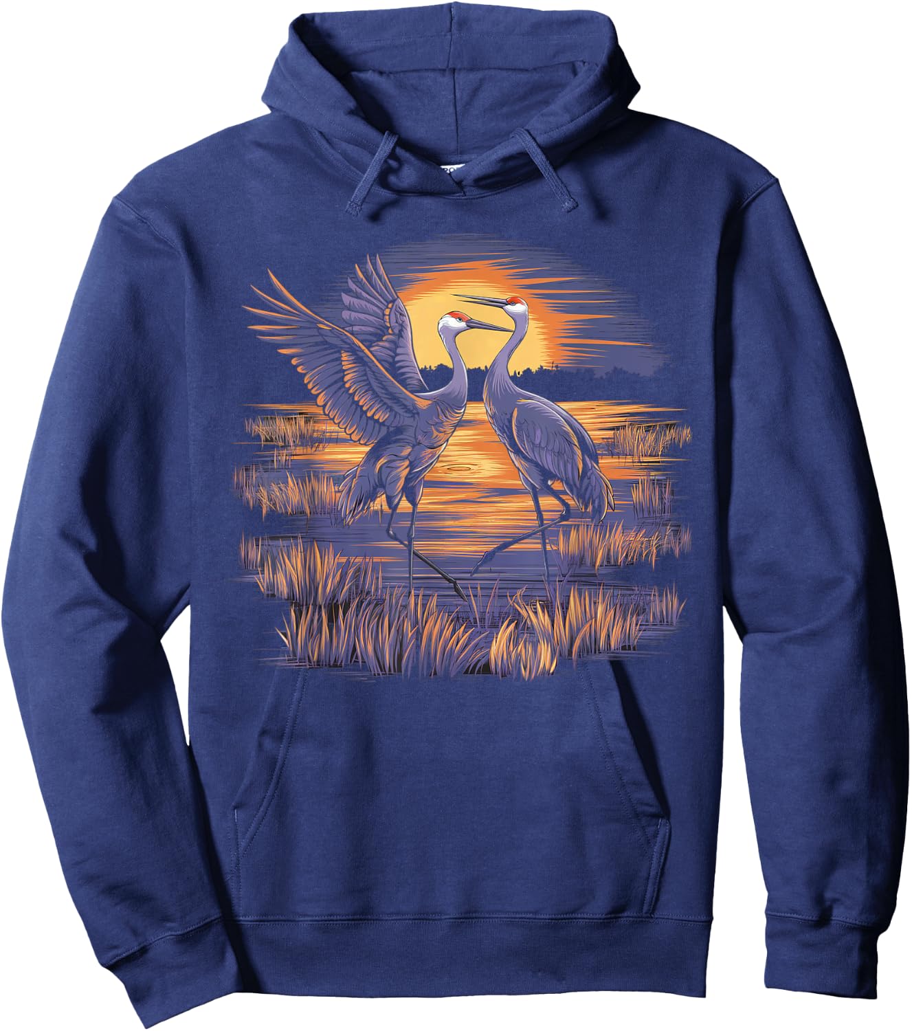 Sandhill Crane – Majestic Bird Lover Design Hoodie - Hoodie | Navy
