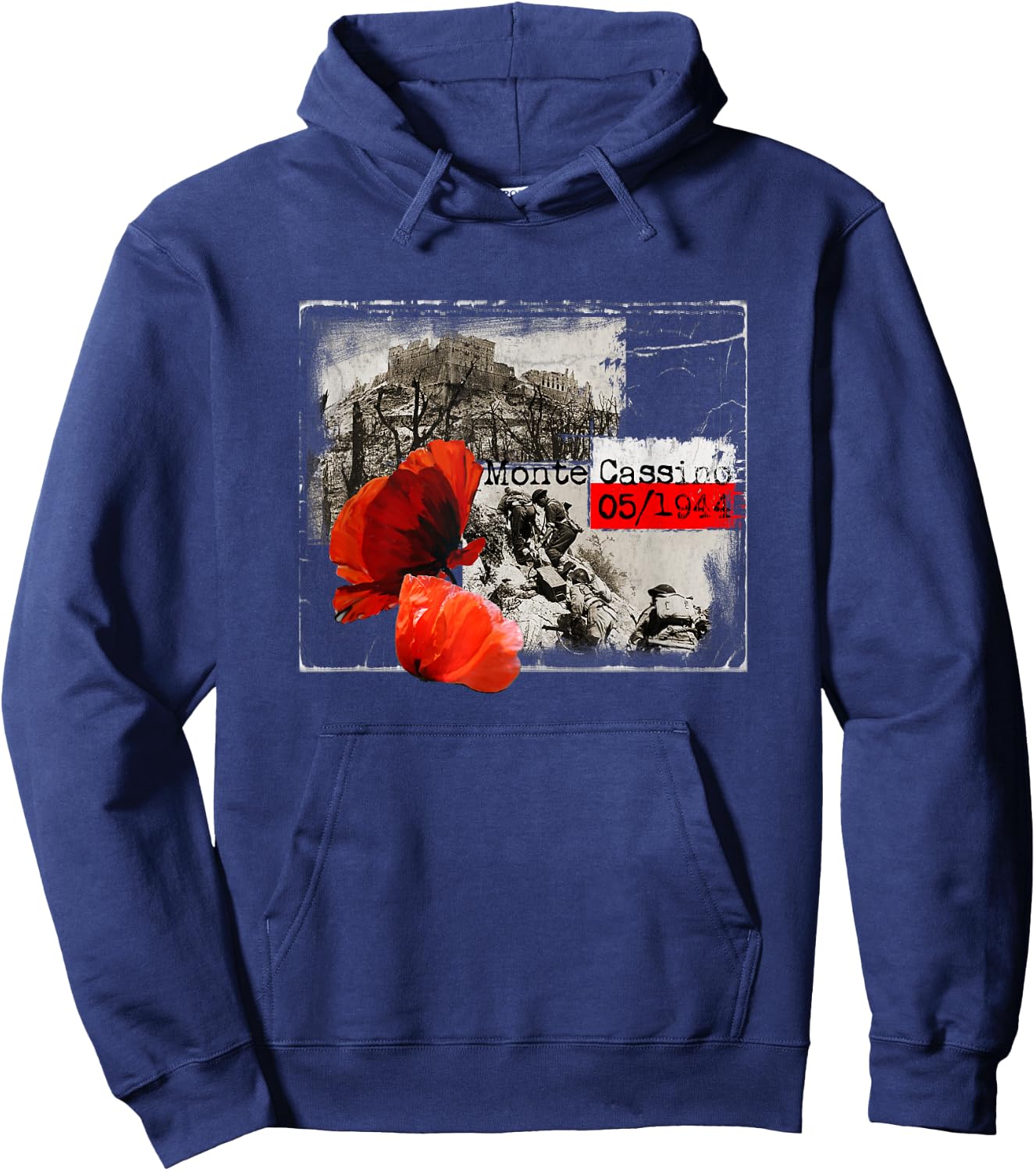 Monte Cassino WW2 Czerwone Maki Poland Polska Hoodie - Hoodie | Navy