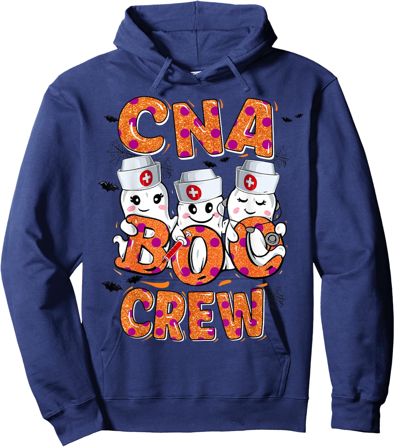 CNA Shirts Halloween CNA boo crew Halloween Nurse Assistant Hoodie - Hoodie | Navy