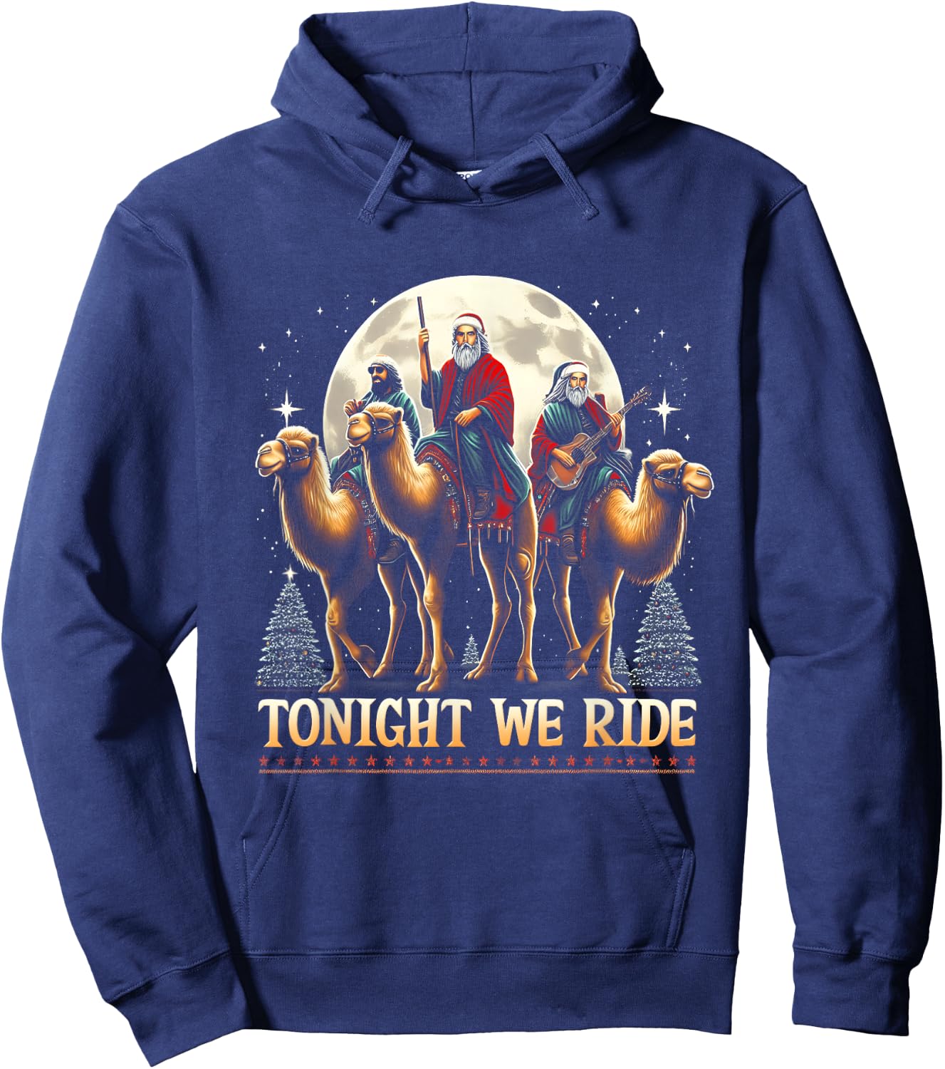 Tonight We re Ride Christmas 3 Wise Men Camel Ride Christian Hoodie - Hoodie | Navy