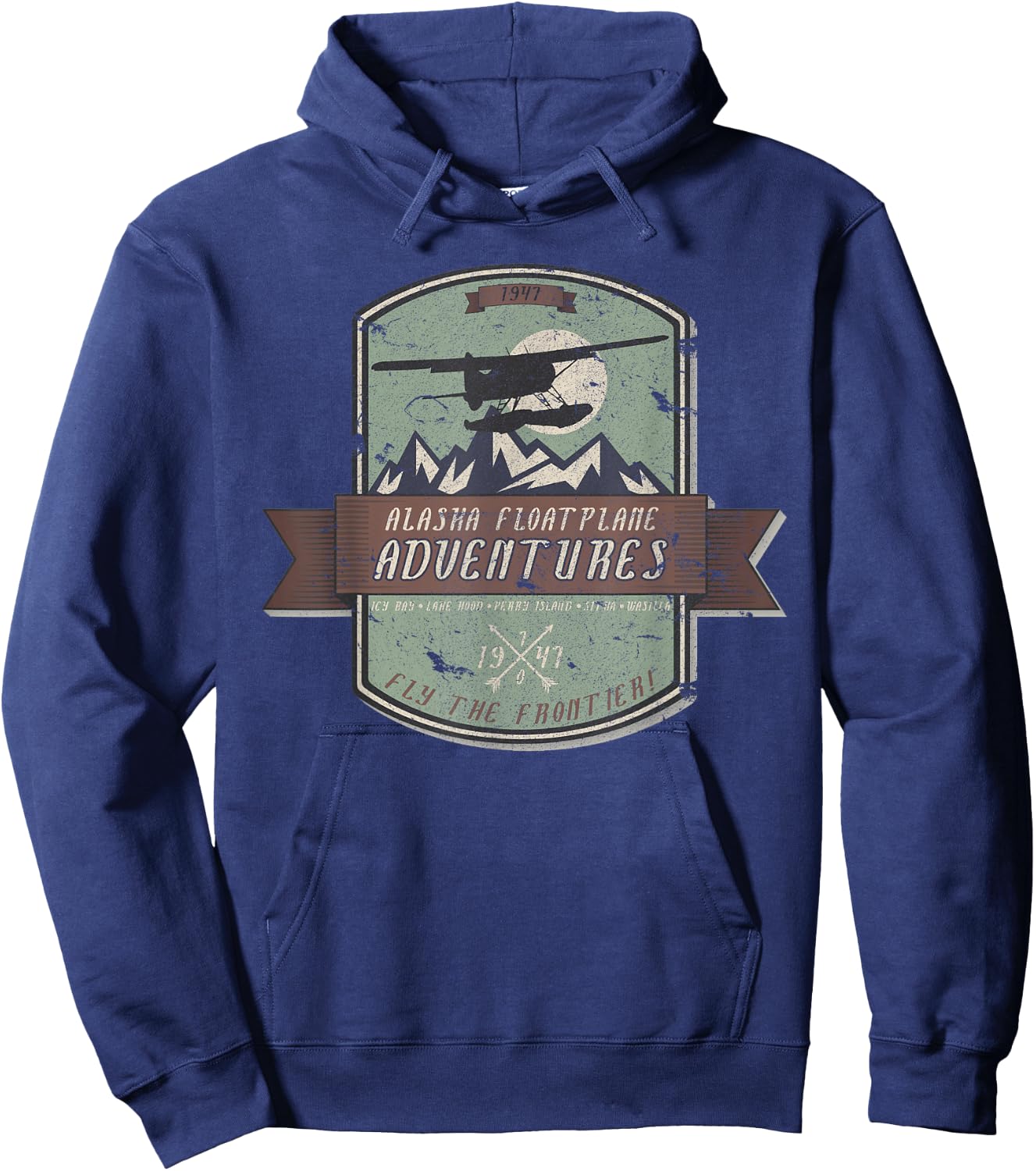 Alaska Floatplane Adventures Beaver Airplane Pilot Hoodie - Hoodie | Navy