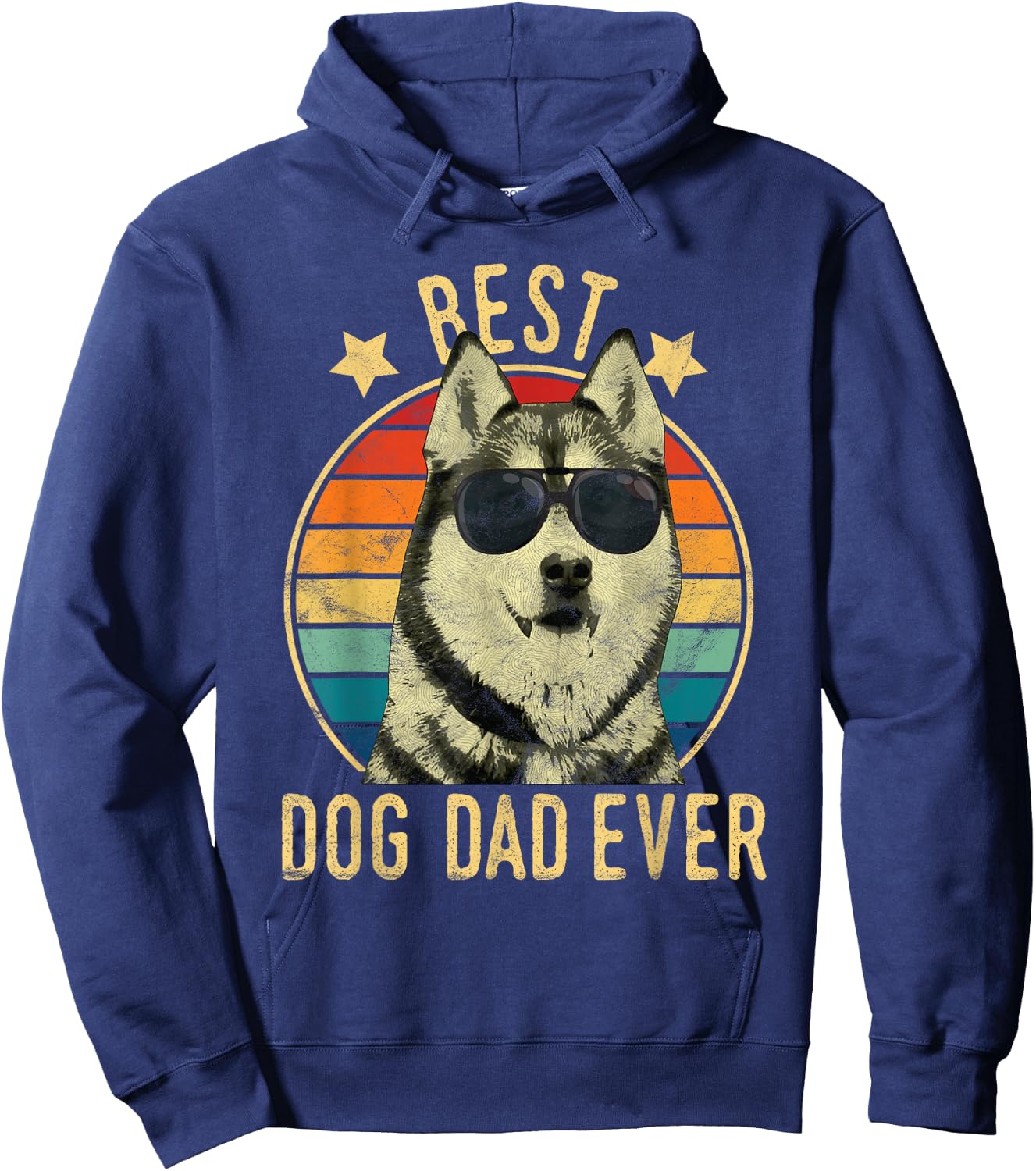 Best Dog Dad Ever Siberian Husky Father's Day Gift Men Hoodie - Hoodie | Navy