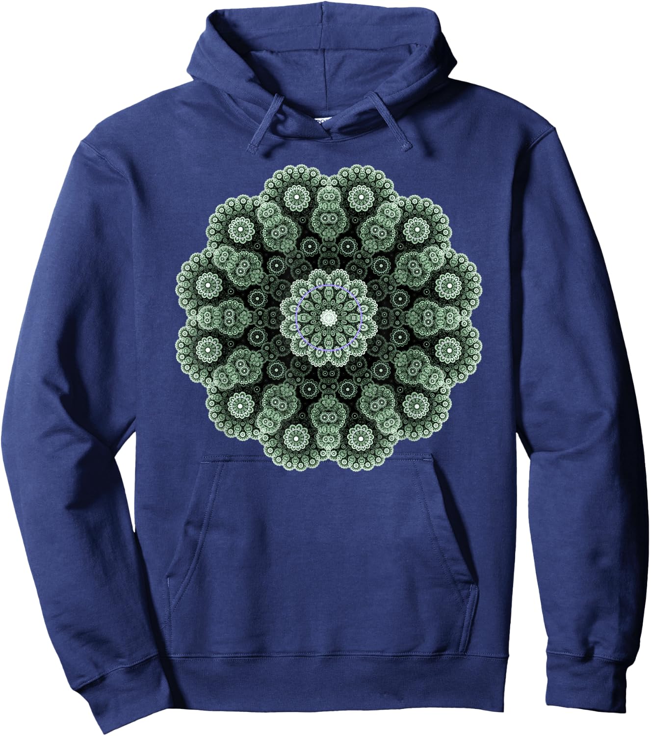 Mandala Sacred Geometry Prana Art Yoga Mantra Om Good Vibe Hoodie - Hoodie | Navy