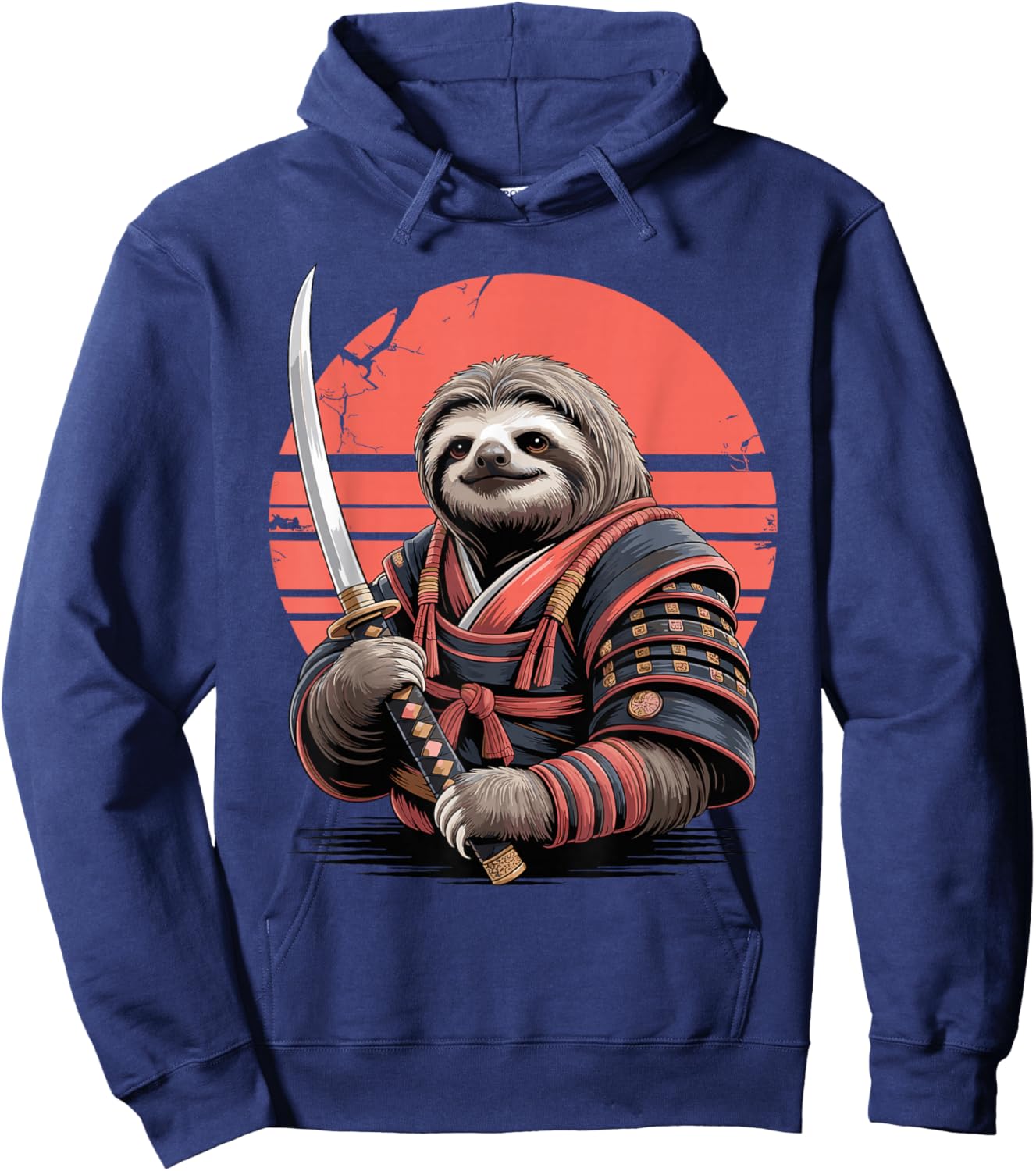 Samurai Lazy Sloth Katana Sword Sloths Hoodie - Hoodie | Navy