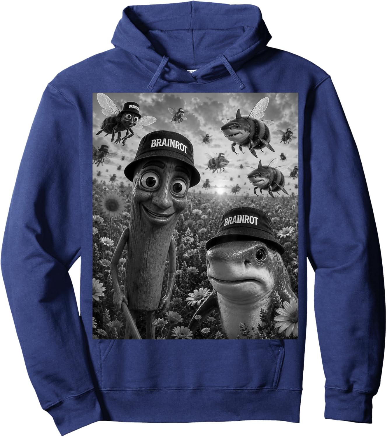 Tralalero Tralala Tung Tung Sahur Italian Brainrot Hoodie - Hoodie | Navy