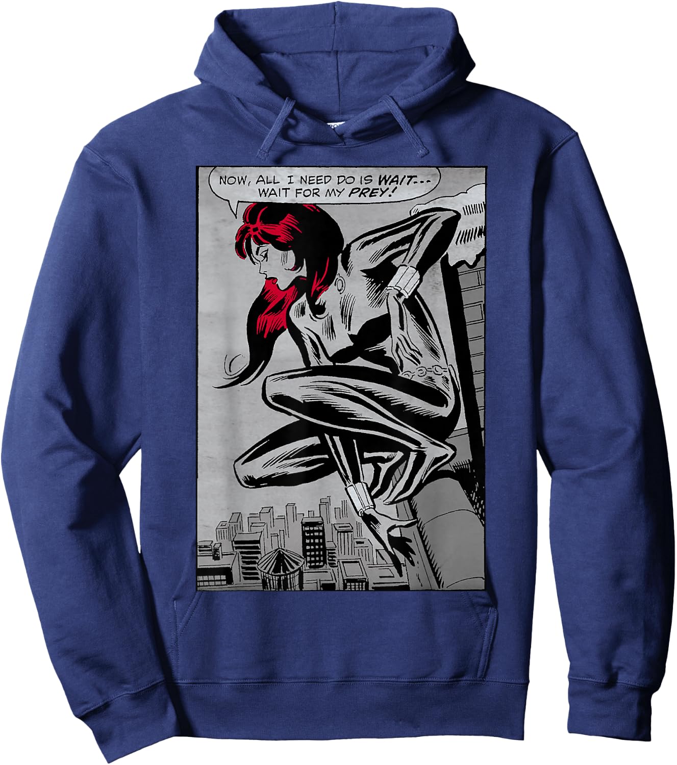 Marvel Black Widow Classic Retro Panel Art Graphic Hoodie - Hoodie | Navy