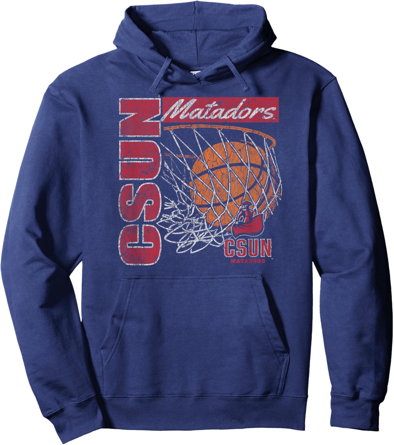Cal State Northridge Matadors Vintage Basketball 90's Black Hoodie - Hoodie | Navy