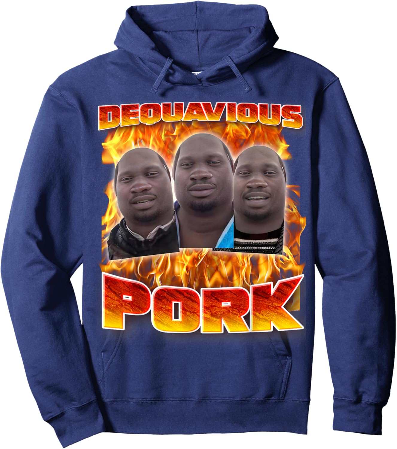 Dequavious Pork Meme Funny Memes Brainrot Memes Gen-Z Memes Hoodie - Hoodie | Navy