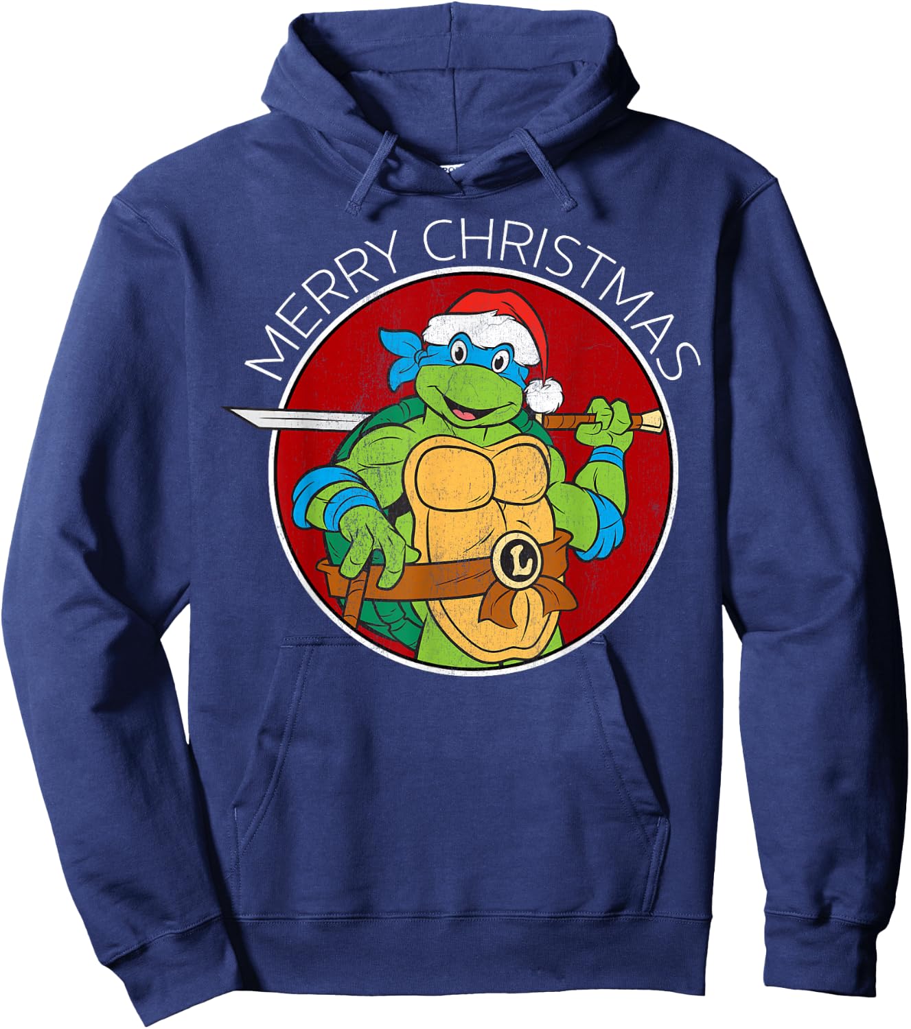 Teenage Mutant Ninja Turtles Leonardo Christmas -Shirt Hoodie - Hoodie | Navy