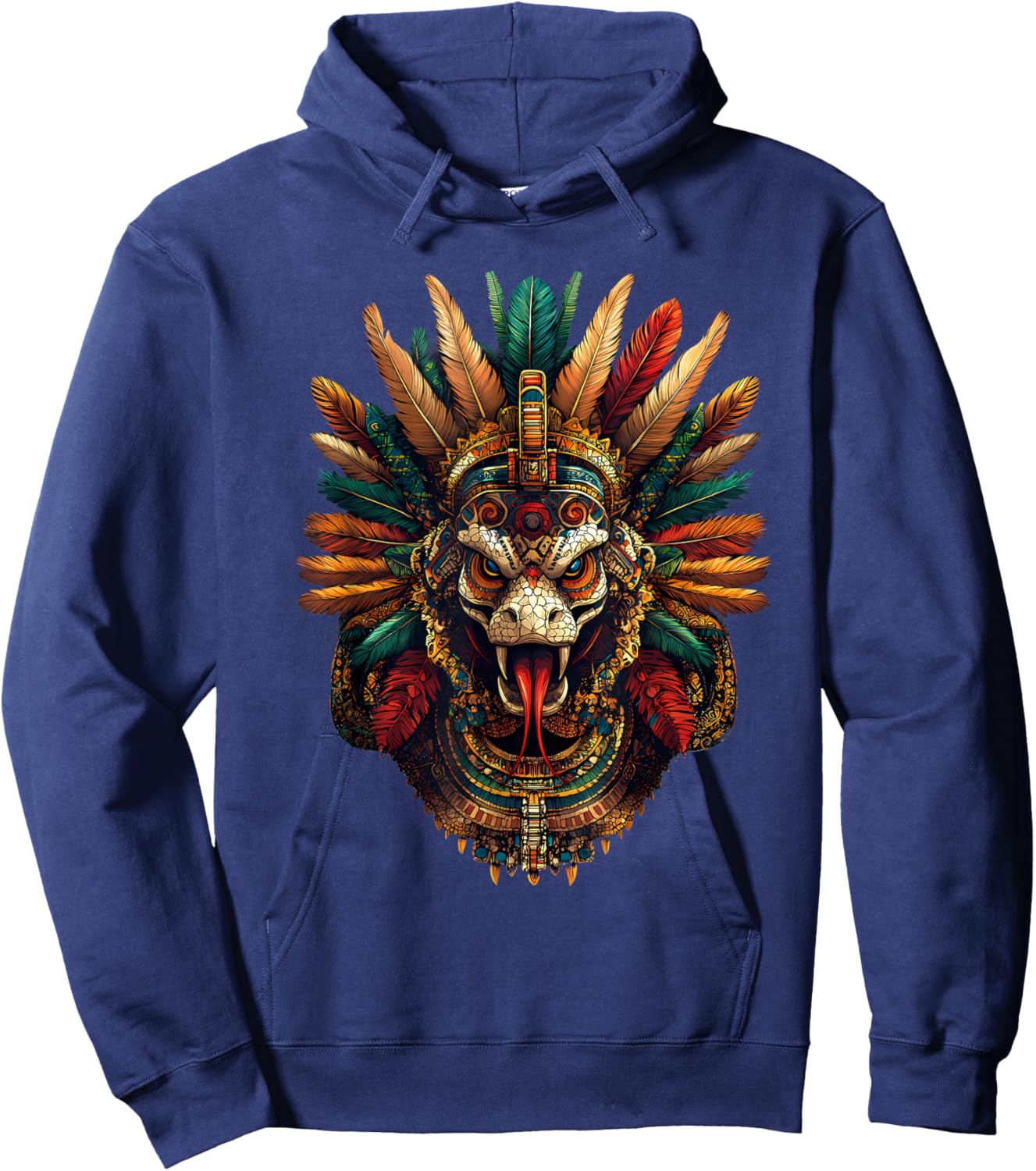 Aztec God Quetzalcoatl Mexican Mythology Feathered Serpent Hoodie - Hoodie | Navy