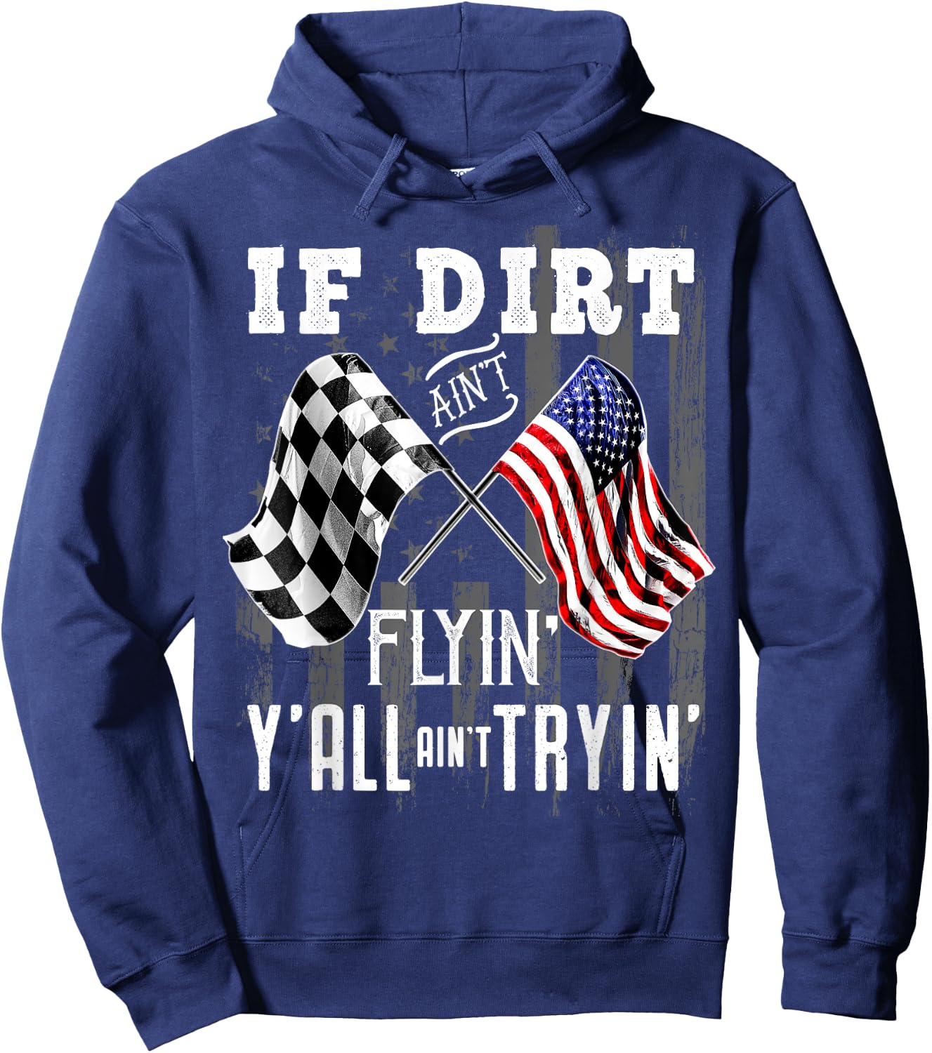 Dirt Track Racing Motocross Stock Car Racing Gift Hoodie - Hoodie | Navy