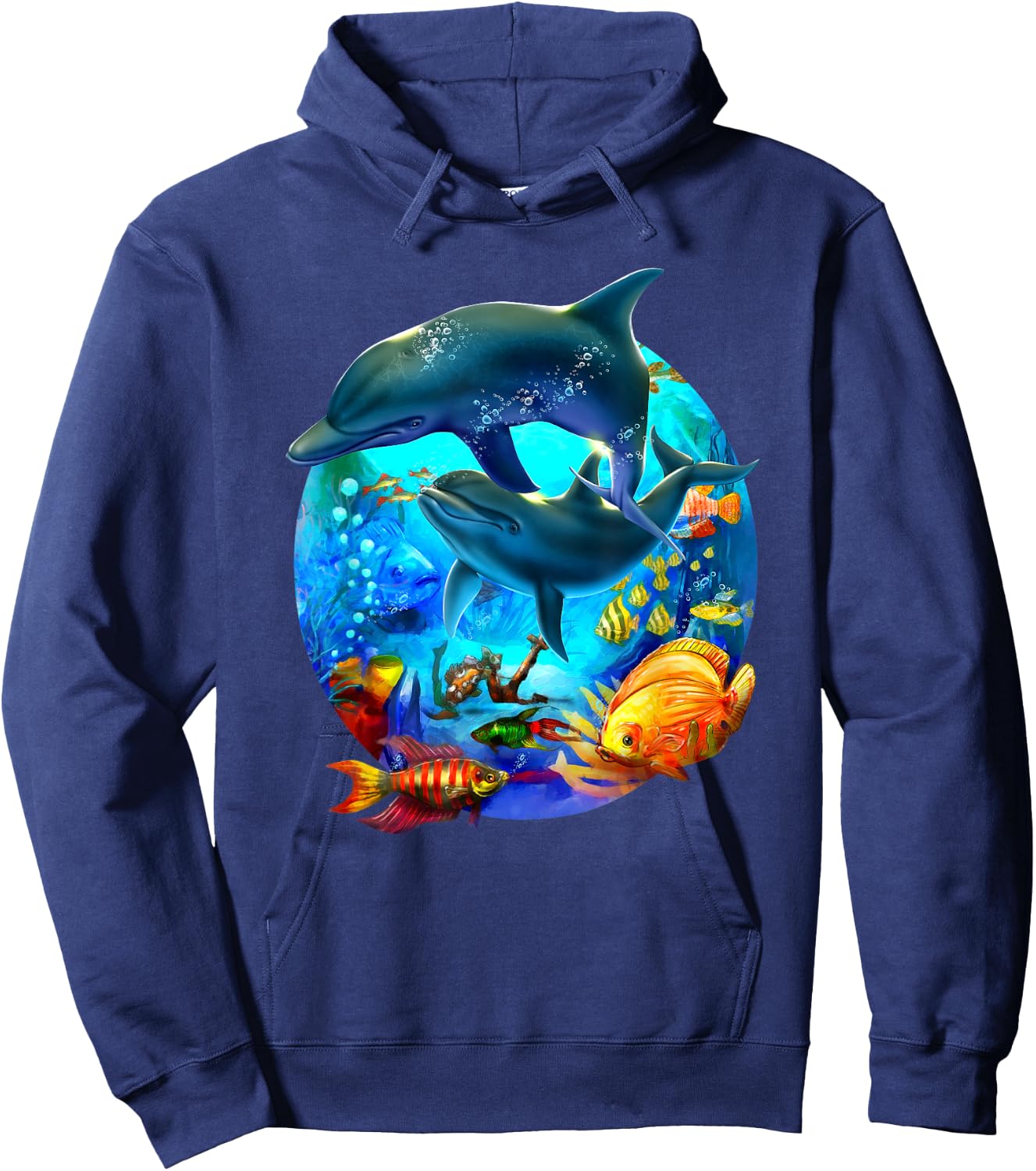 Dolphin Sea Life Save the Sea Marine Biology Aquarium Hoodie - Hoodie | Navy