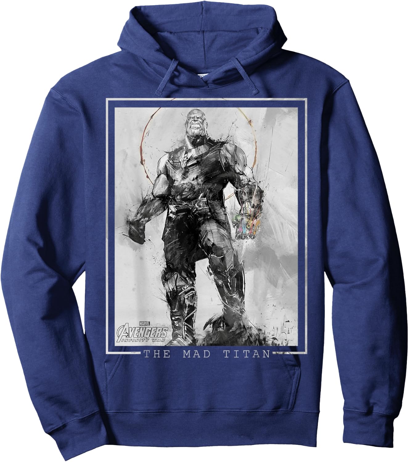 Marvel Avengers Infinity War Thanos Sketch Graphic Hoodie - Hoodie | Navy