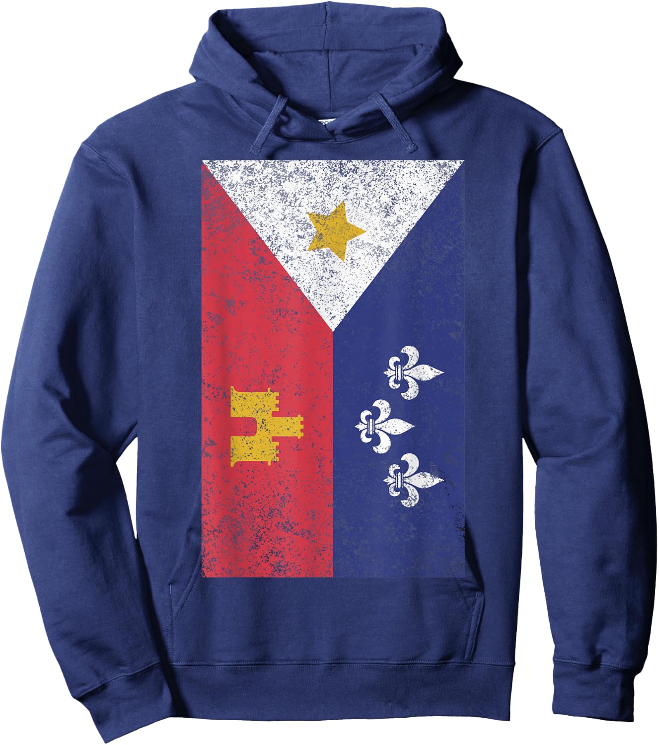 Acadian Flag Retro Cajun Hoodie - Hoodie | Navy