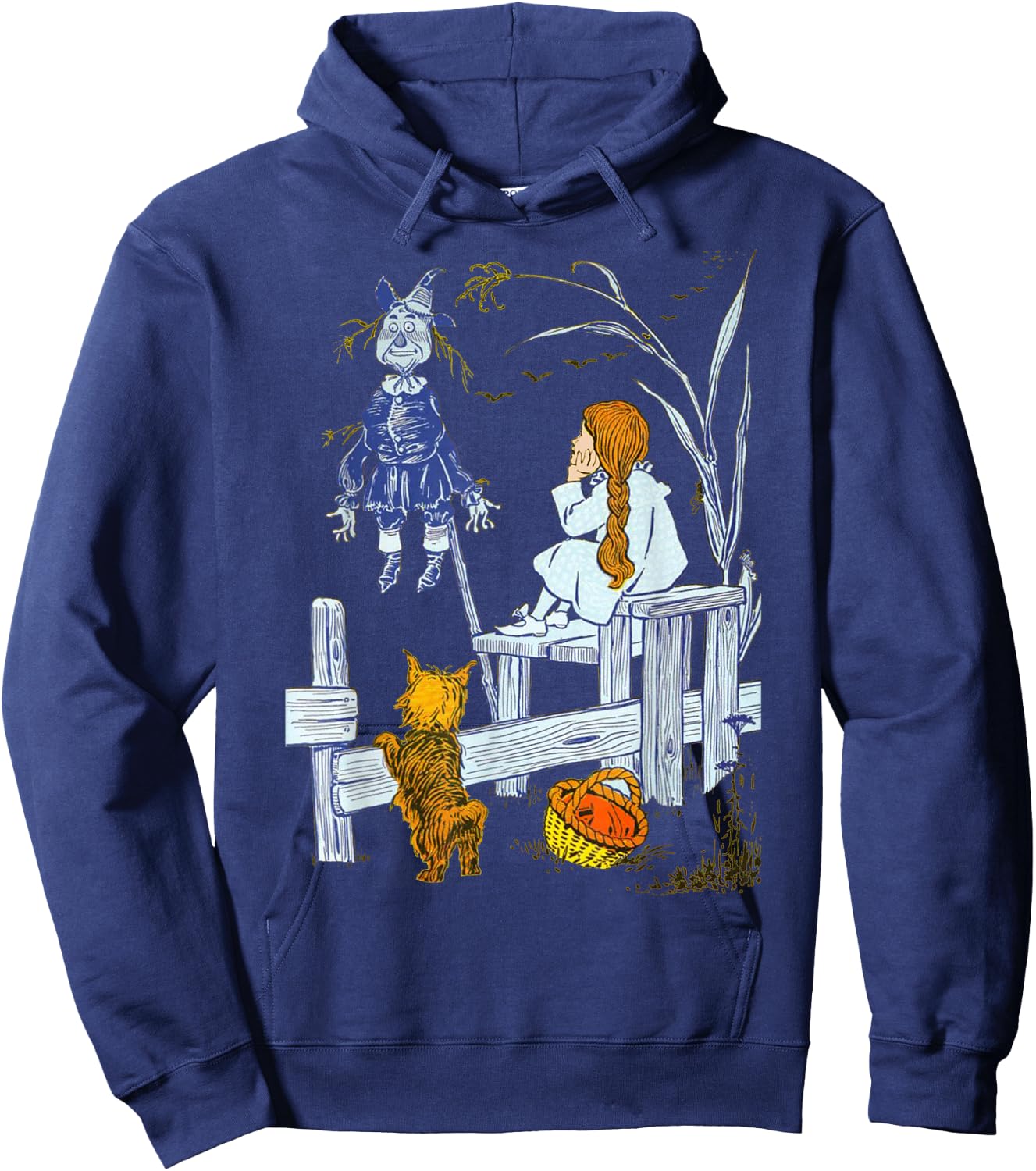 Land of Oz Gifts Classic Scarecrow Toto Wizard of Oz Dorothy Hoodie - Hoodie | Navy