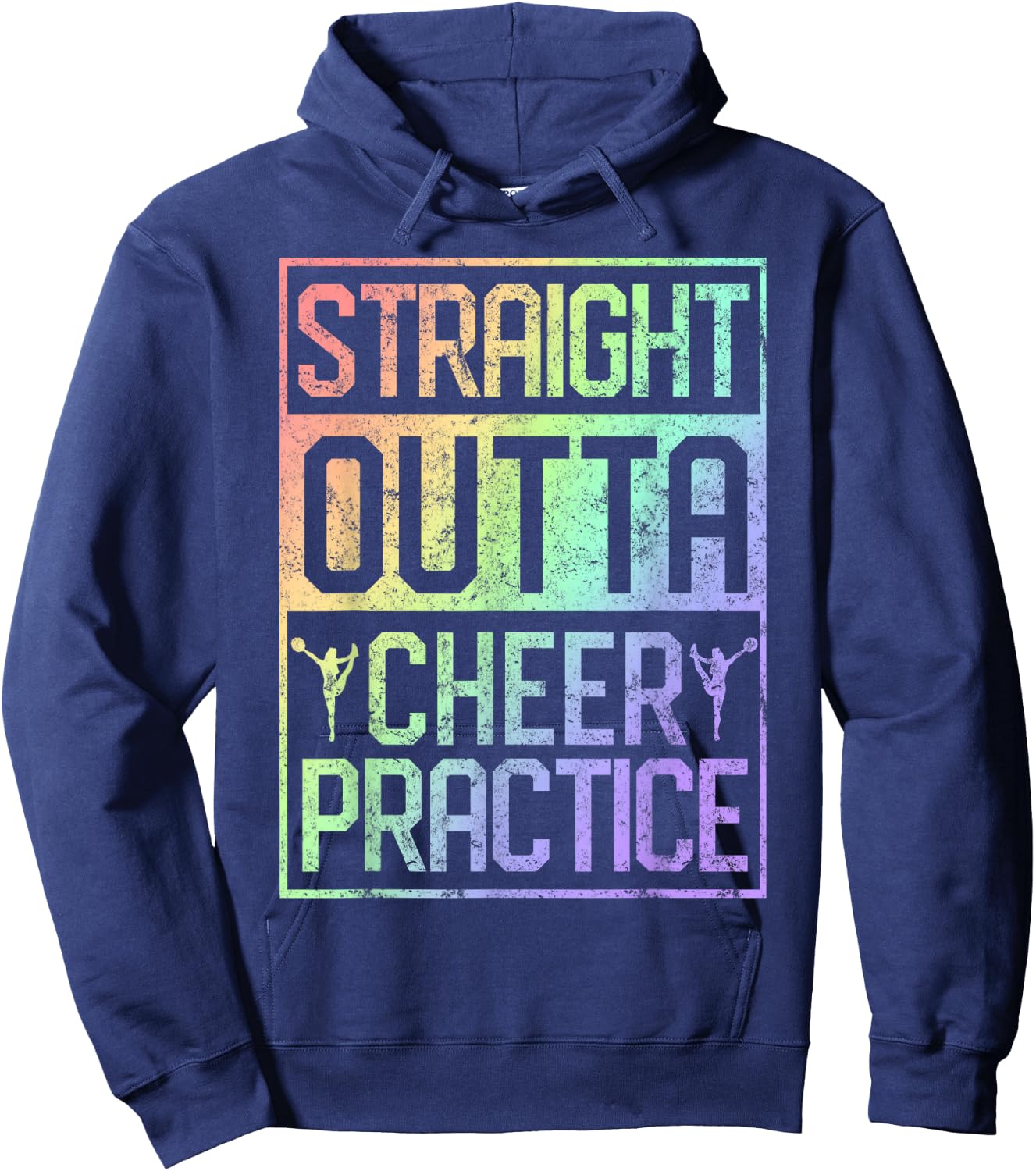 Straight Outta Cheer Practice Cheerleading Gift Hoodie - Hoodie | Navy