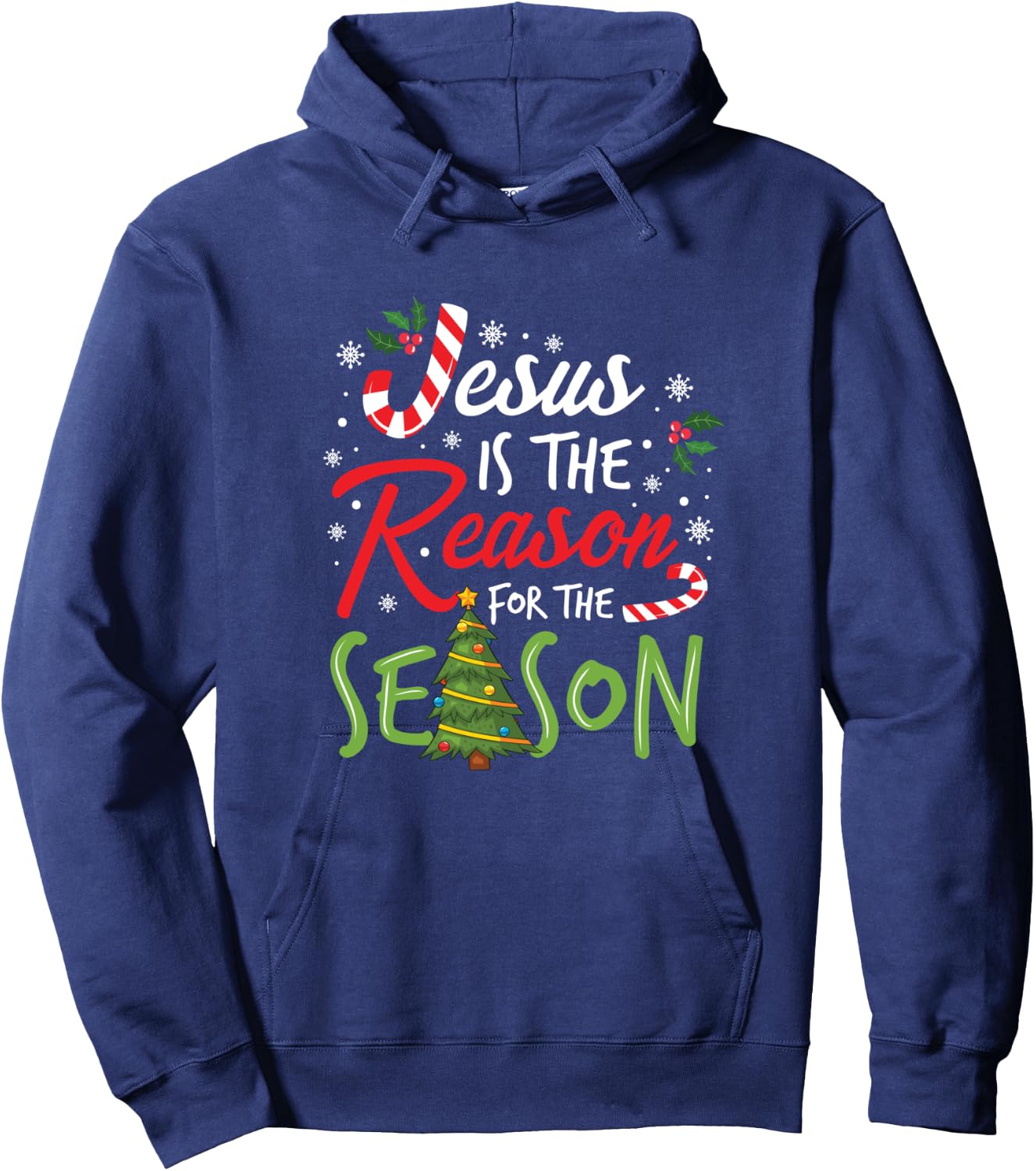 Girls Jesus is The Reason for The Season Christmas Christian Hoodie - Hoodie | Navy