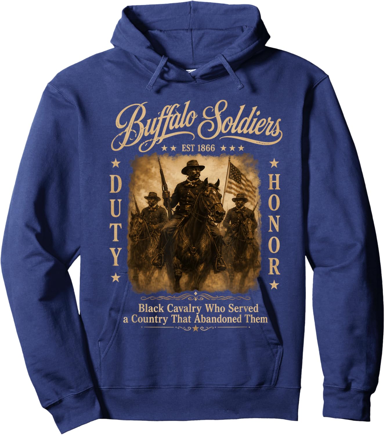 African American Black History Military USA Buffalo Soldiers Hoodie - Hoodie | Navy