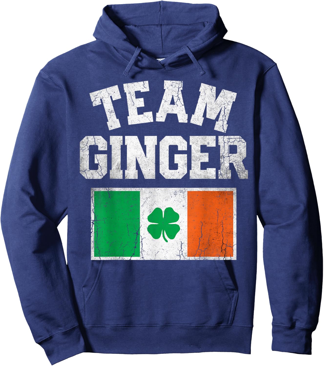 Team Ginger St Patricks Day Irish Men Women Ireland Flag Hoodie - Hoodie | Navy