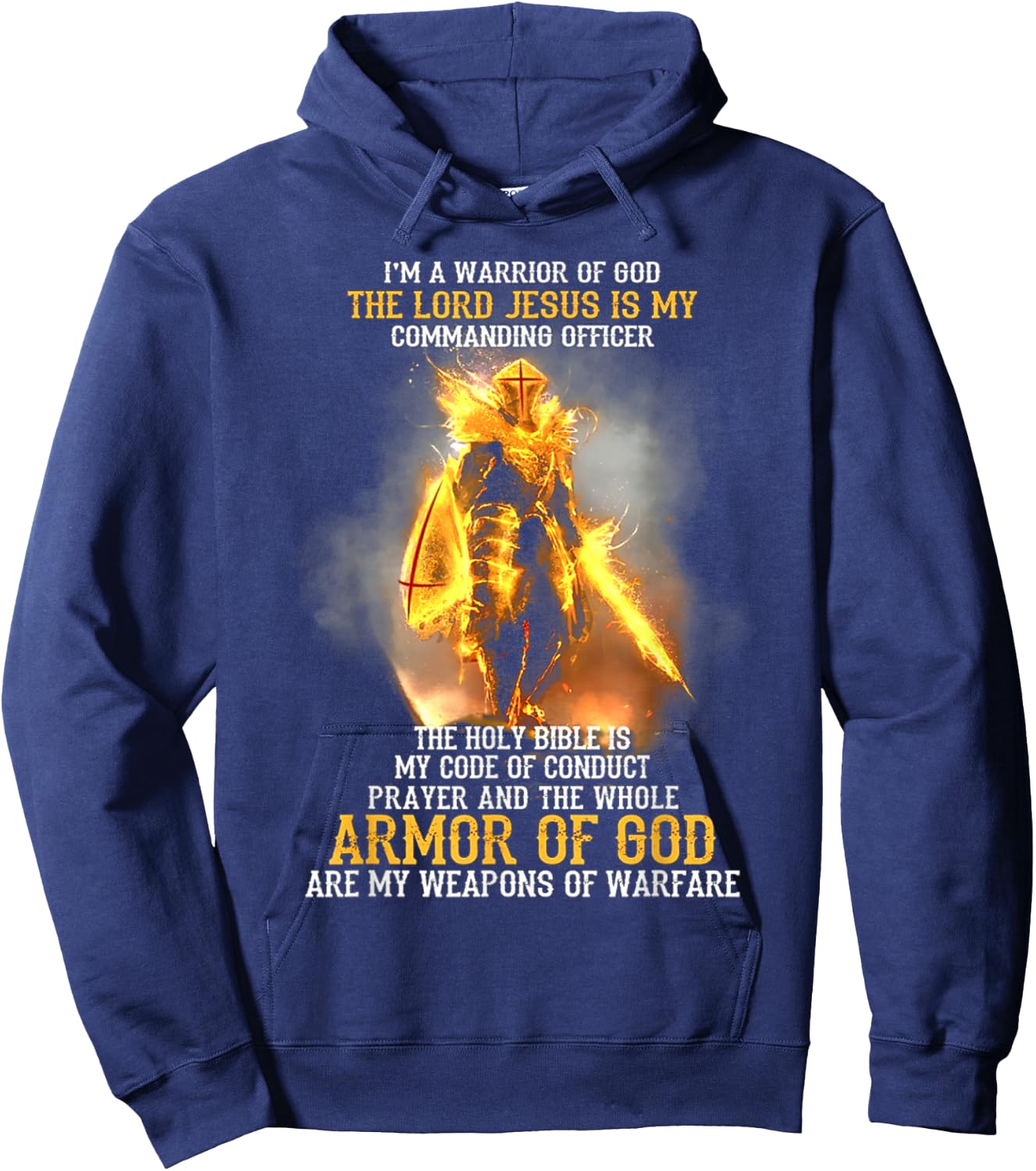 I'm a warrior of god the lord jesus is my commanding officer Hoodie - Hoodie | Navy