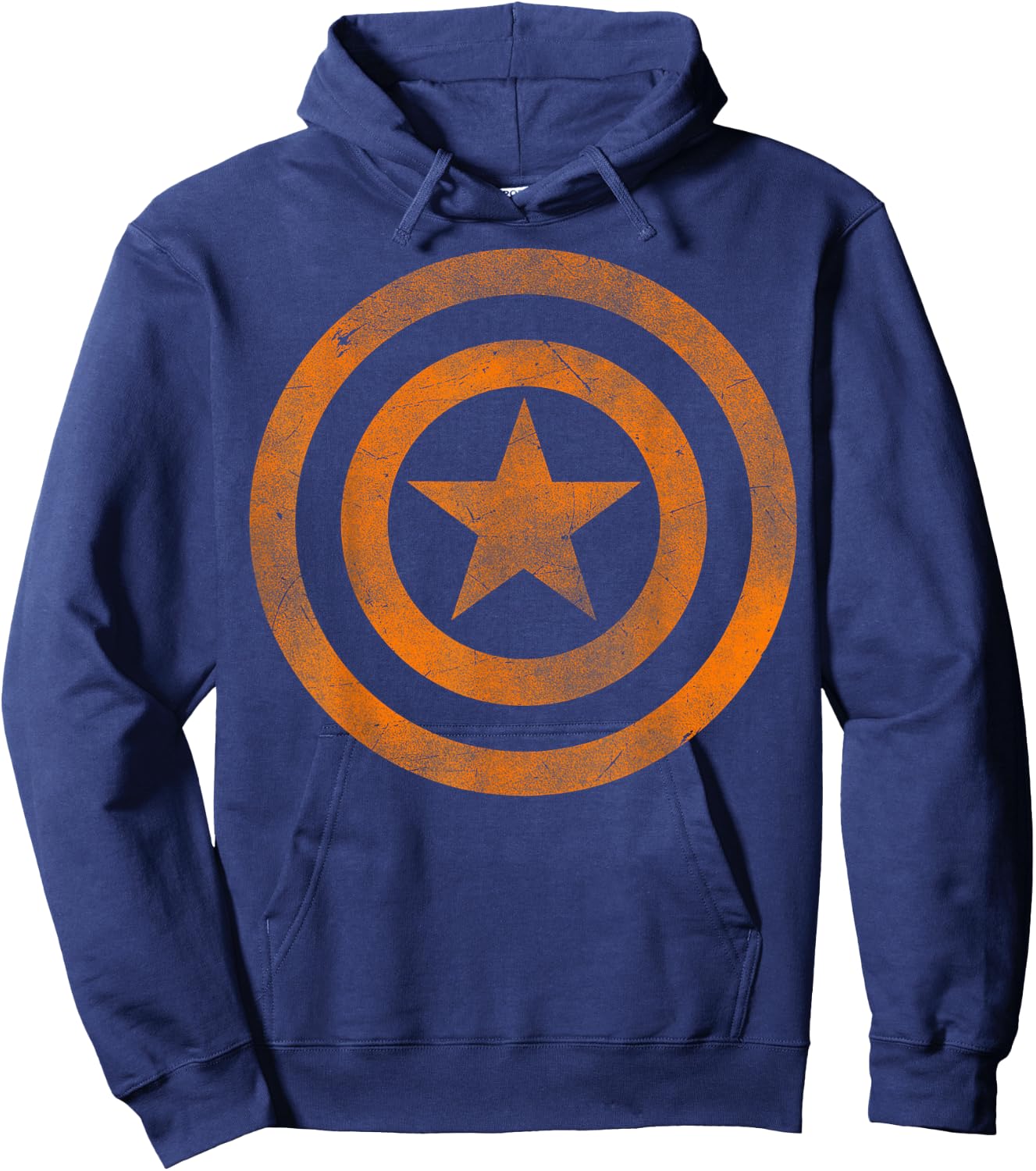 Marvel Captain America Tonal Orange Cut-Out Halloween Hoodie - Hoodie | Navy