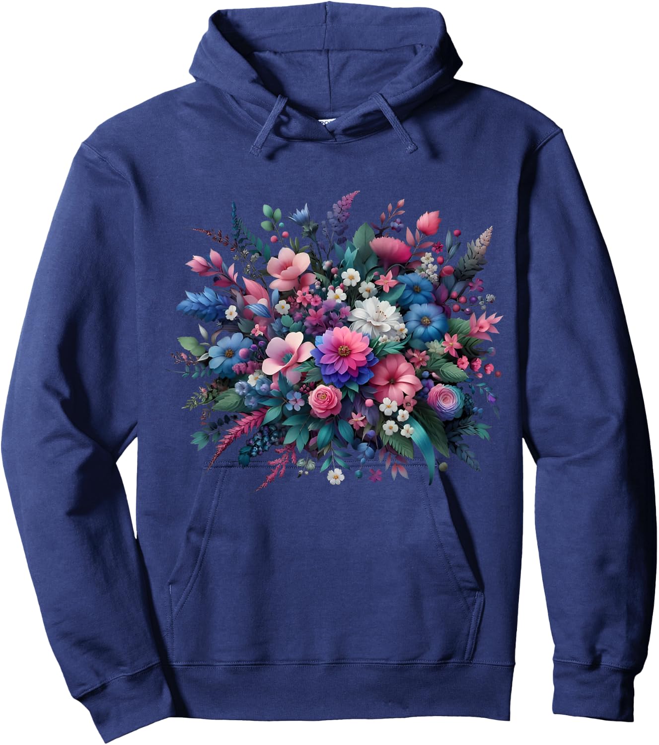 Vintage Flowers Women Wildflower Graphic Floral Gardening Hoodie - Hoodie | Navy