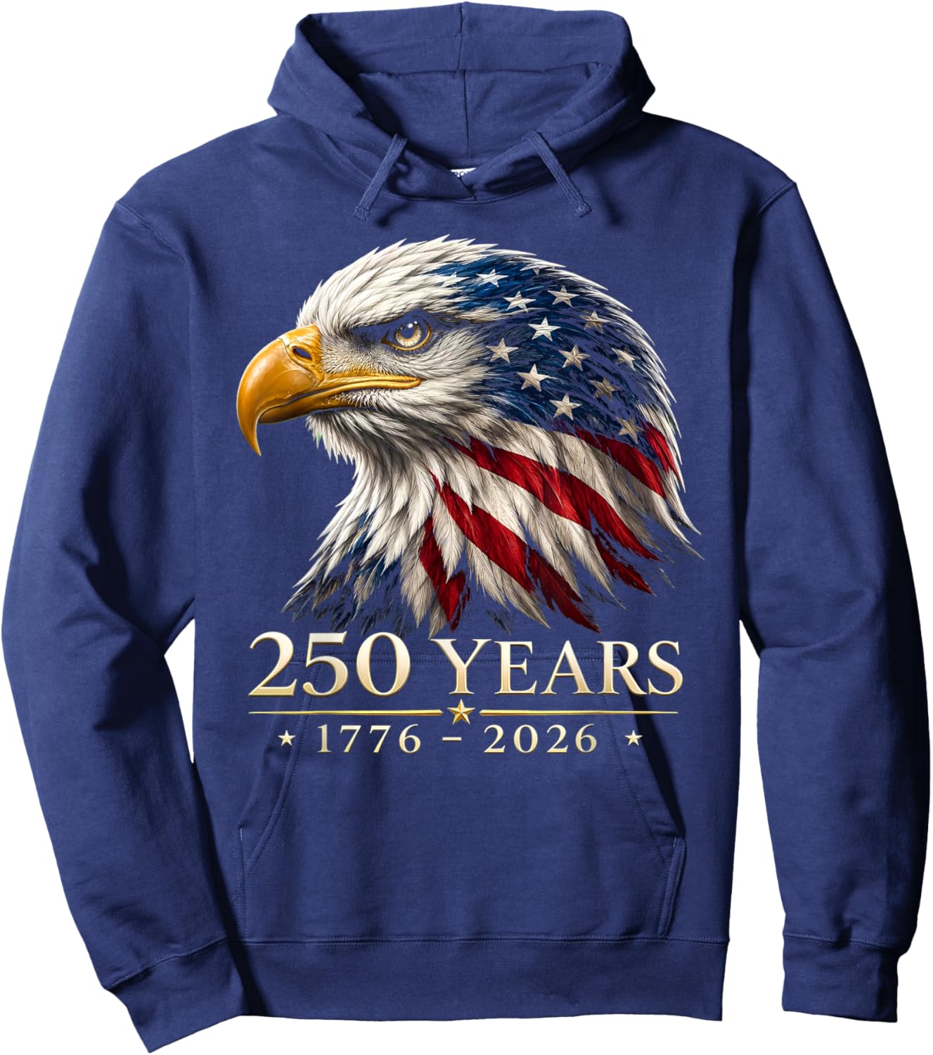 250 Years American 1776 2026 250th Anniversary 4th of July Hoodie - Hoodie | Navy