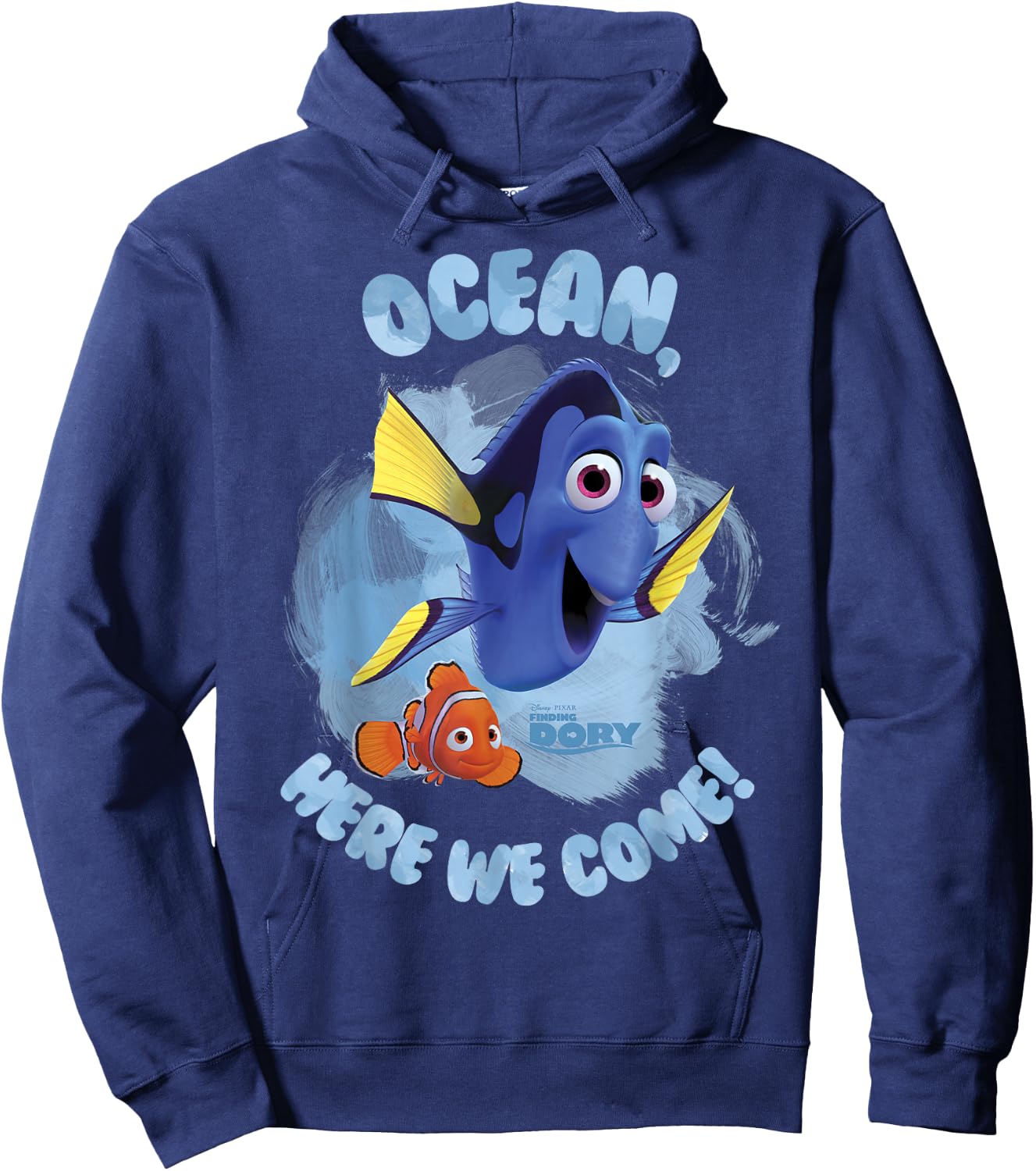 Disney Pixar Finding Dory Ocean Here We Come Watercolor Hoodie - Hoodie | Navy