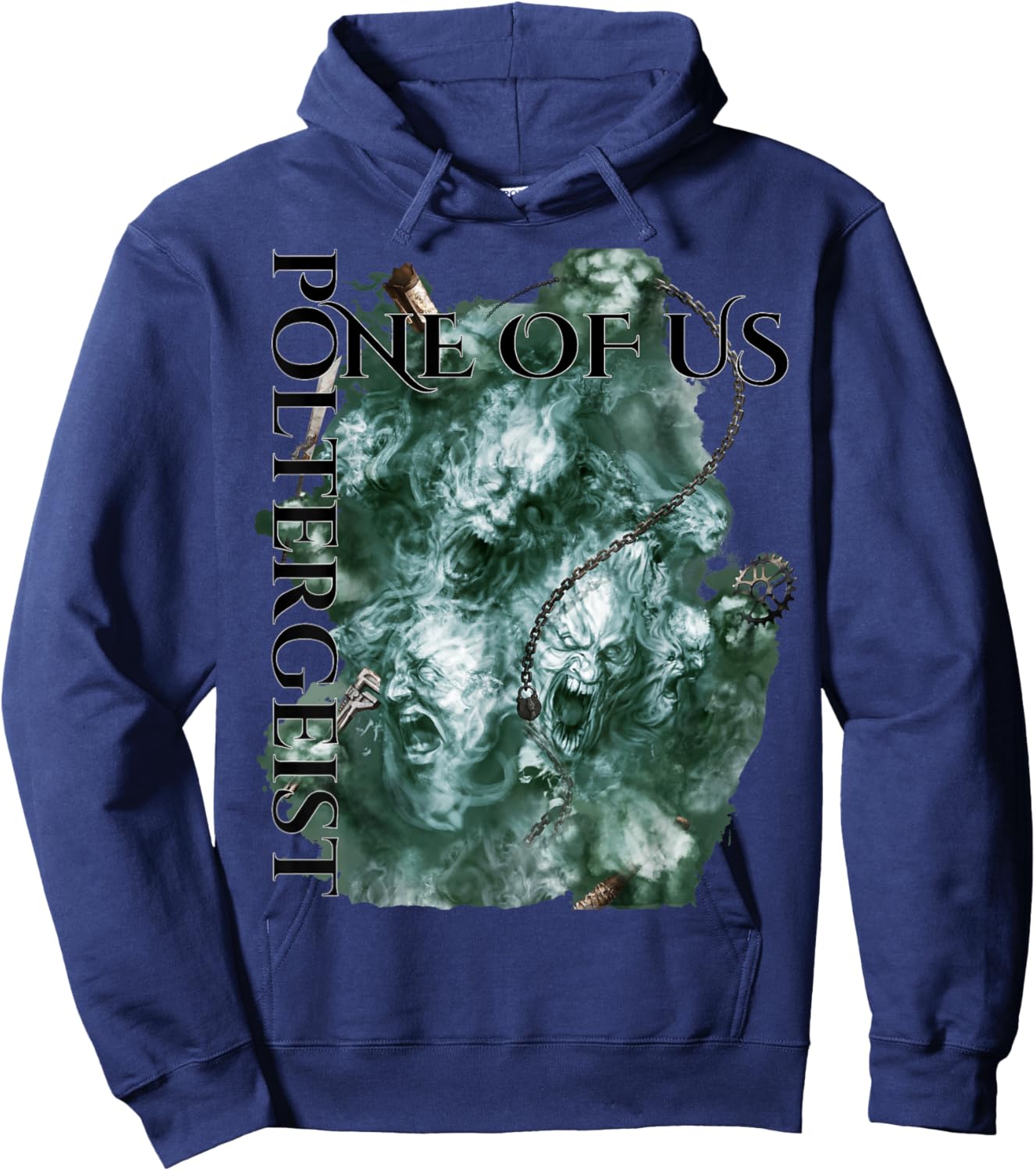 Poltergeist Ghost - Adults, Black, Small, Short Sleeve Hoodie - Hoodie | Navy