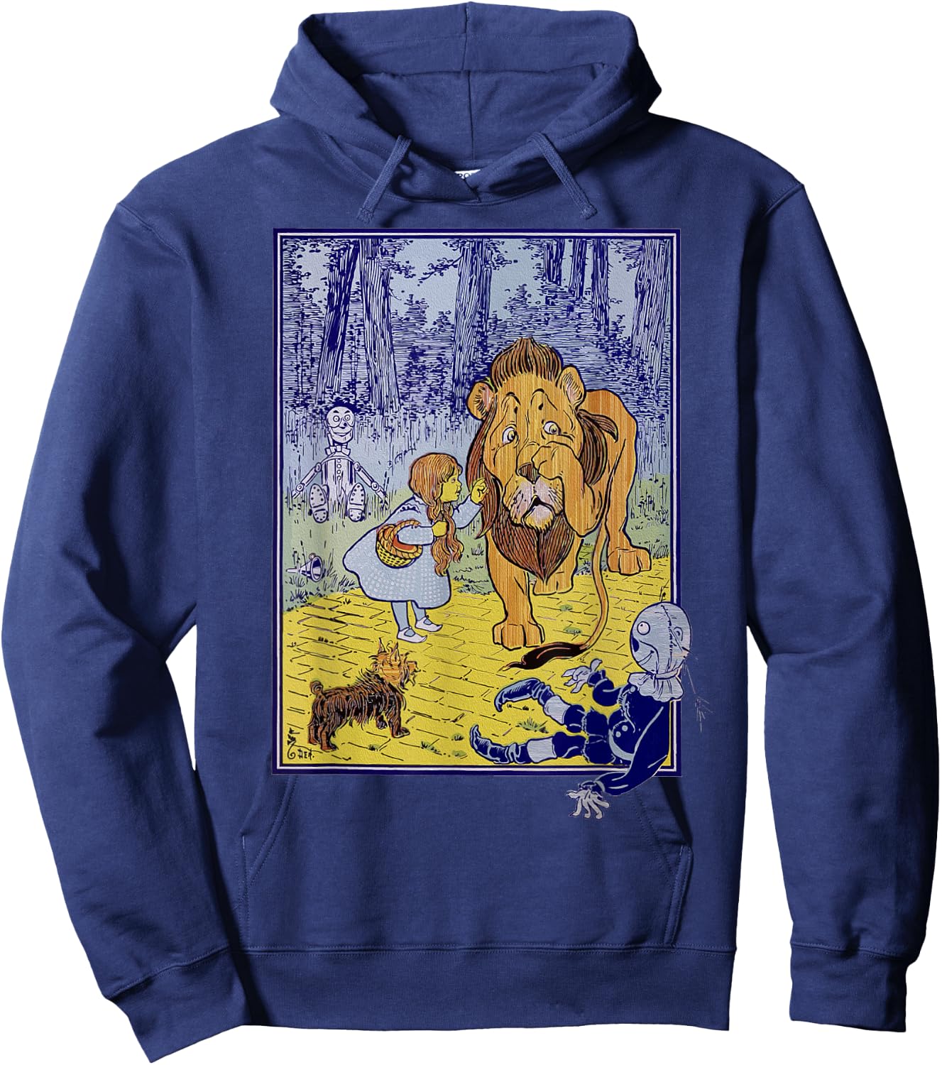 Retro Dorothy Slaps the Lion OZ Shirt Art-The Wizard Of OZ Hoodie - Hoodie | Navy