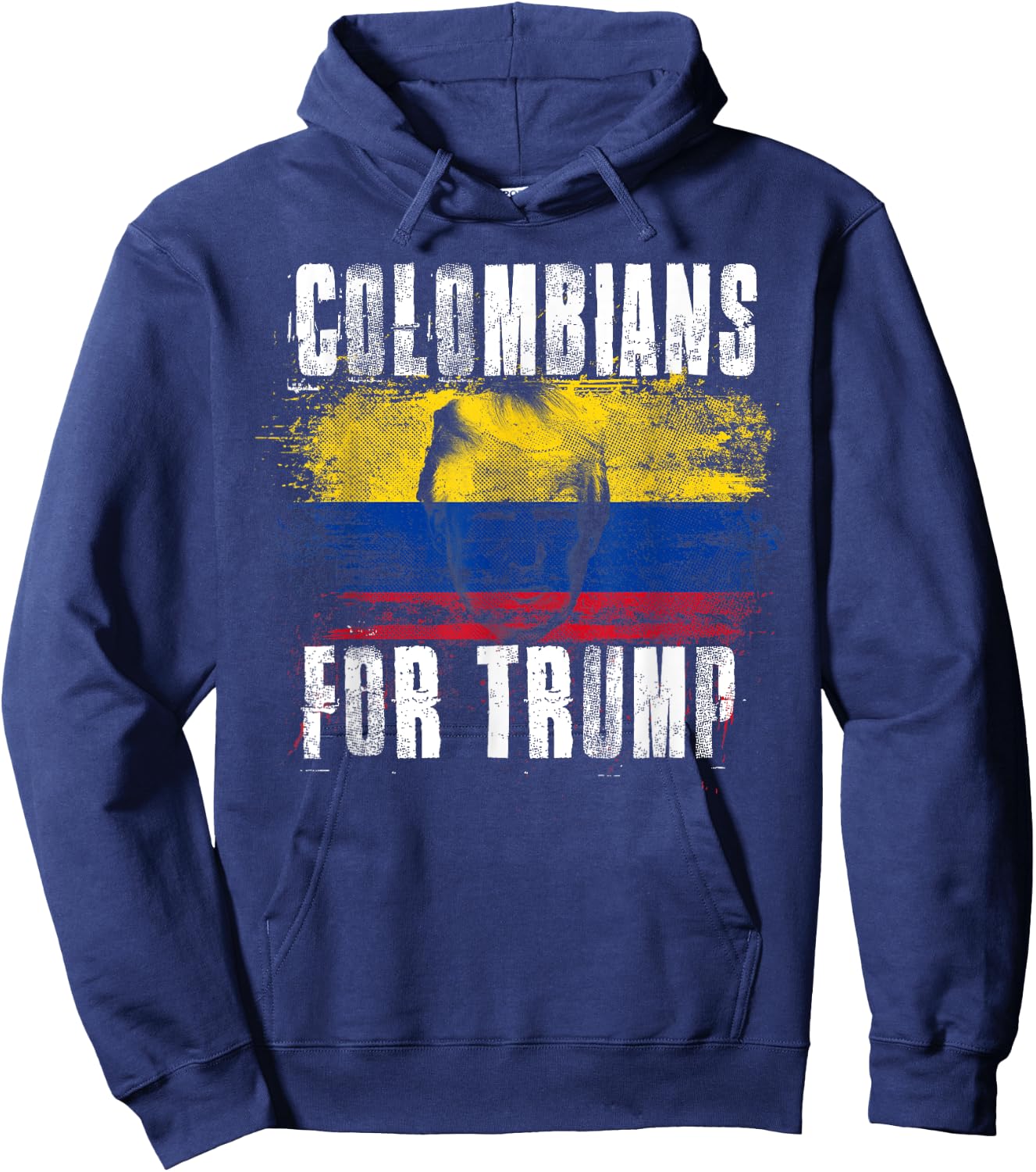 Colombians For Trump - American and Colombia Patriotic Hoodie - Hoodie | Navy
