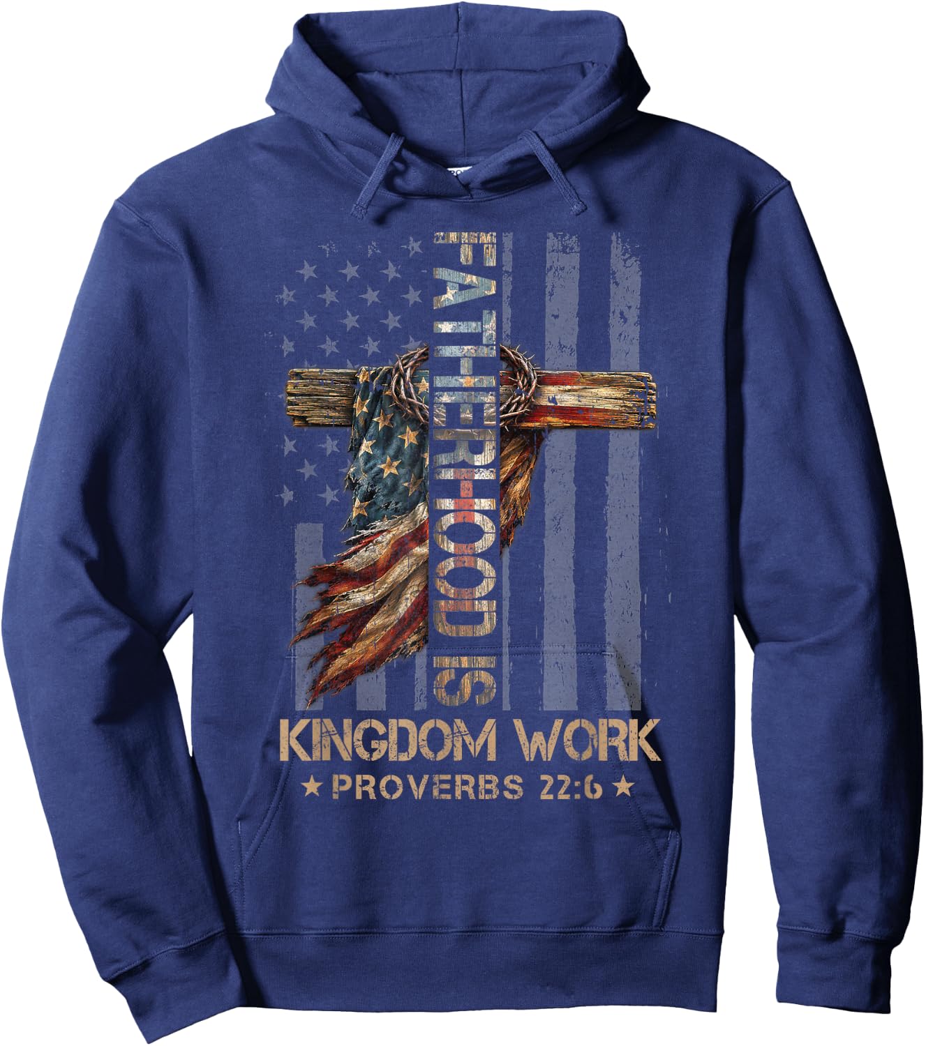 Fatherhood is Kingdom Work Christian Dad Men Father's Day Hoodie - Hoodie | Navy