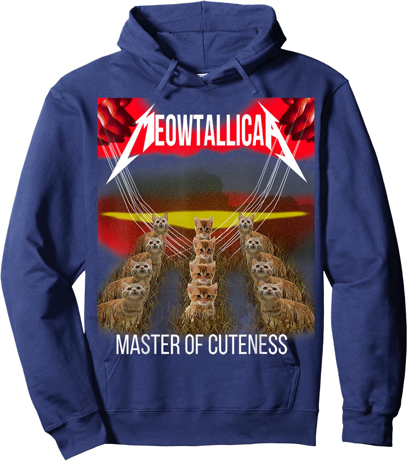 Meowtallica master of cuteness funny cat Men Women Kids Hoodie - Hoodie | Navy