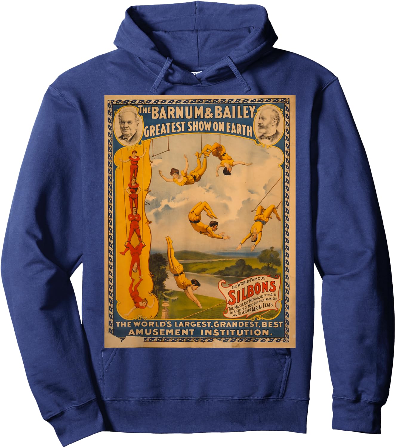 Vintage poster - Circus Trapeze Act Retro Hoodie - Hoodie | Navy