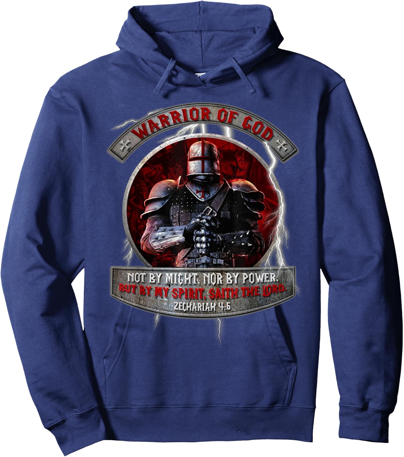 Warrior Of God not by might nor by power but by my spirit Hoodie - Hoodie | Navy