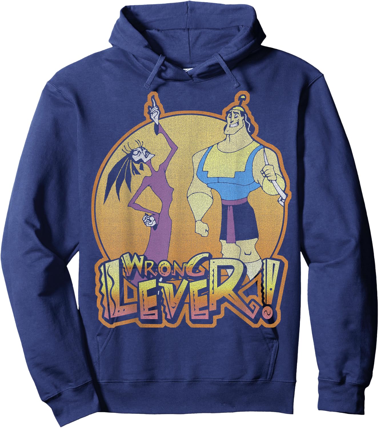 Disney Emperors New Groove Kronk and ESMA Wrong Lever Hoodie - Hoodie | Navy