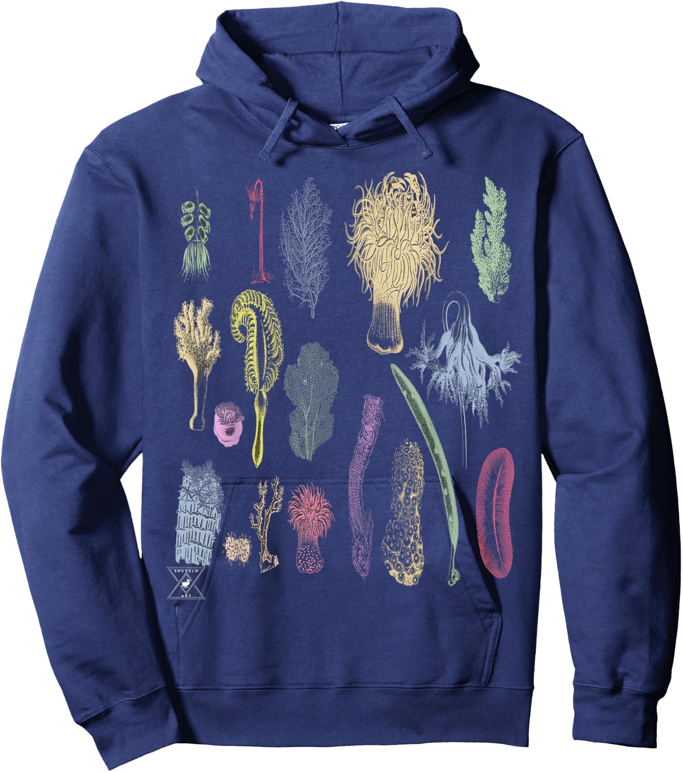 Coral Reef | Oceanography Botanical Sea Life Hoodie - Hoodie | Navy